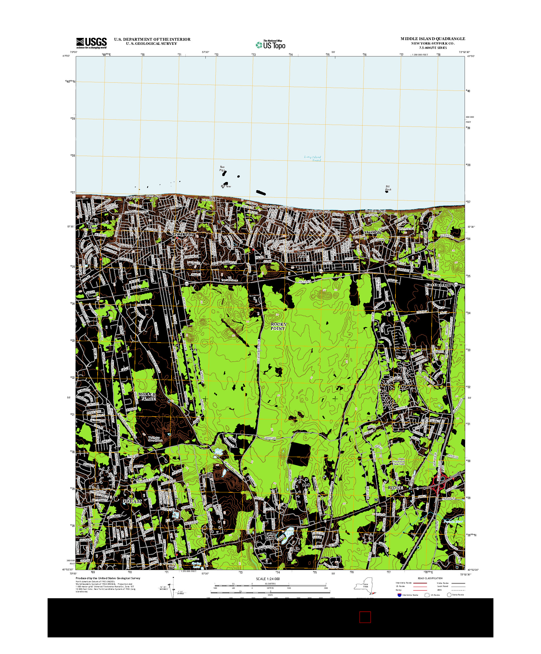 USGS US TOPO 7.5-MINUTE MAP FOR MIDDLE ISLAND, NY 2013