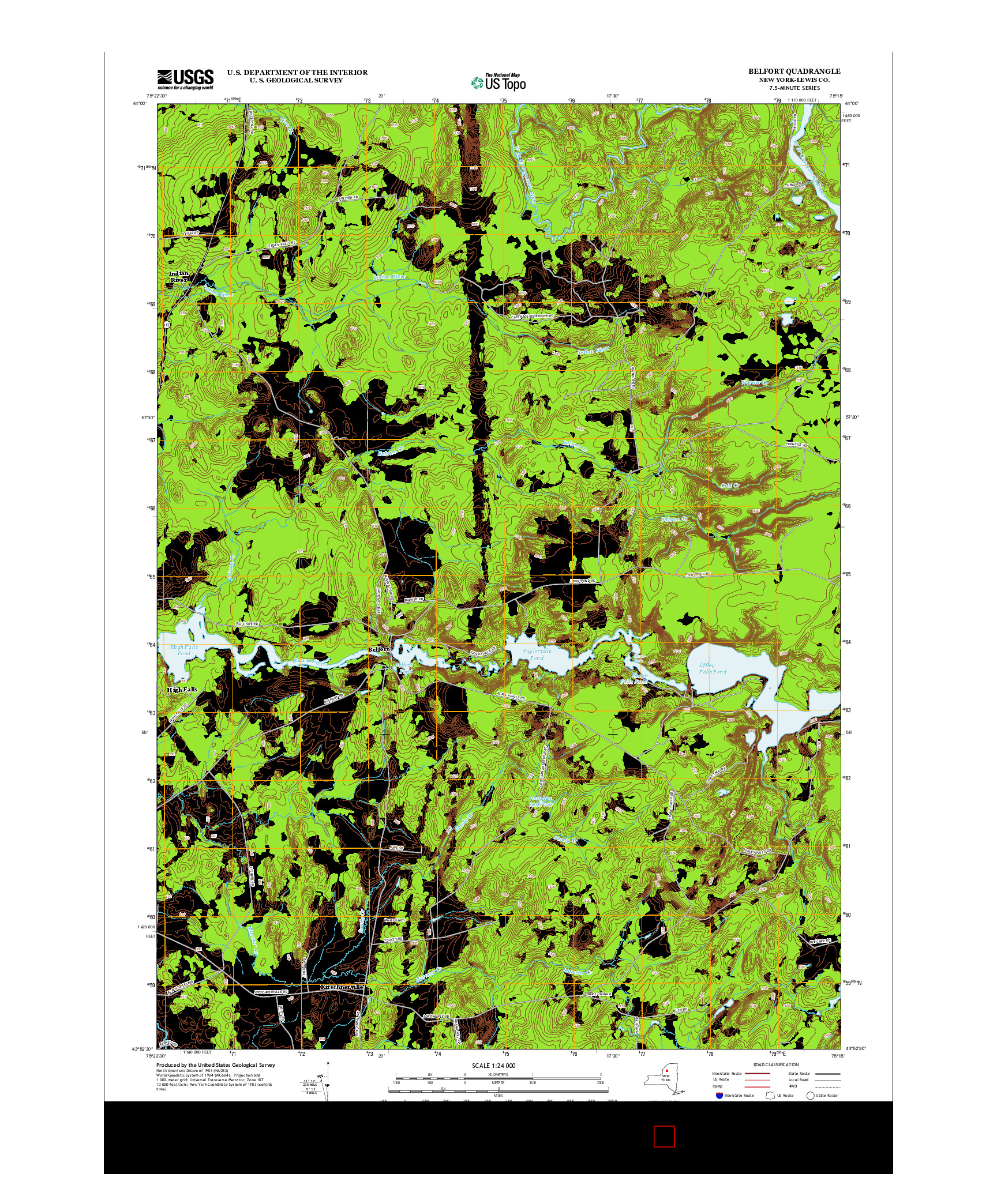 USGS US TOPO 7.5-MINUTE MAP FOR BELFORT, NY 2013