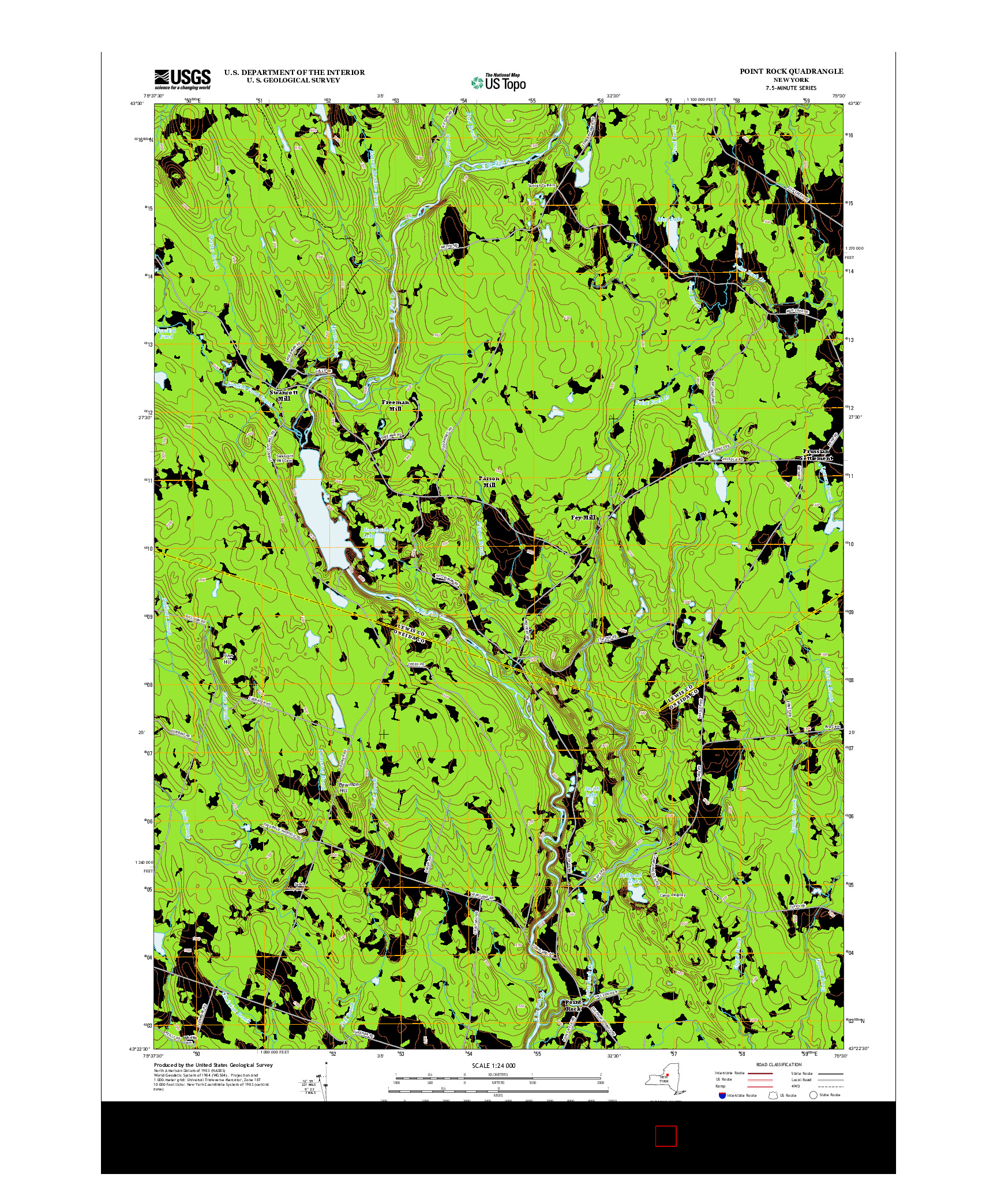 USGS US TOPO 7.5-MINUTE MAP FOR POINT ROCK, NY 2013