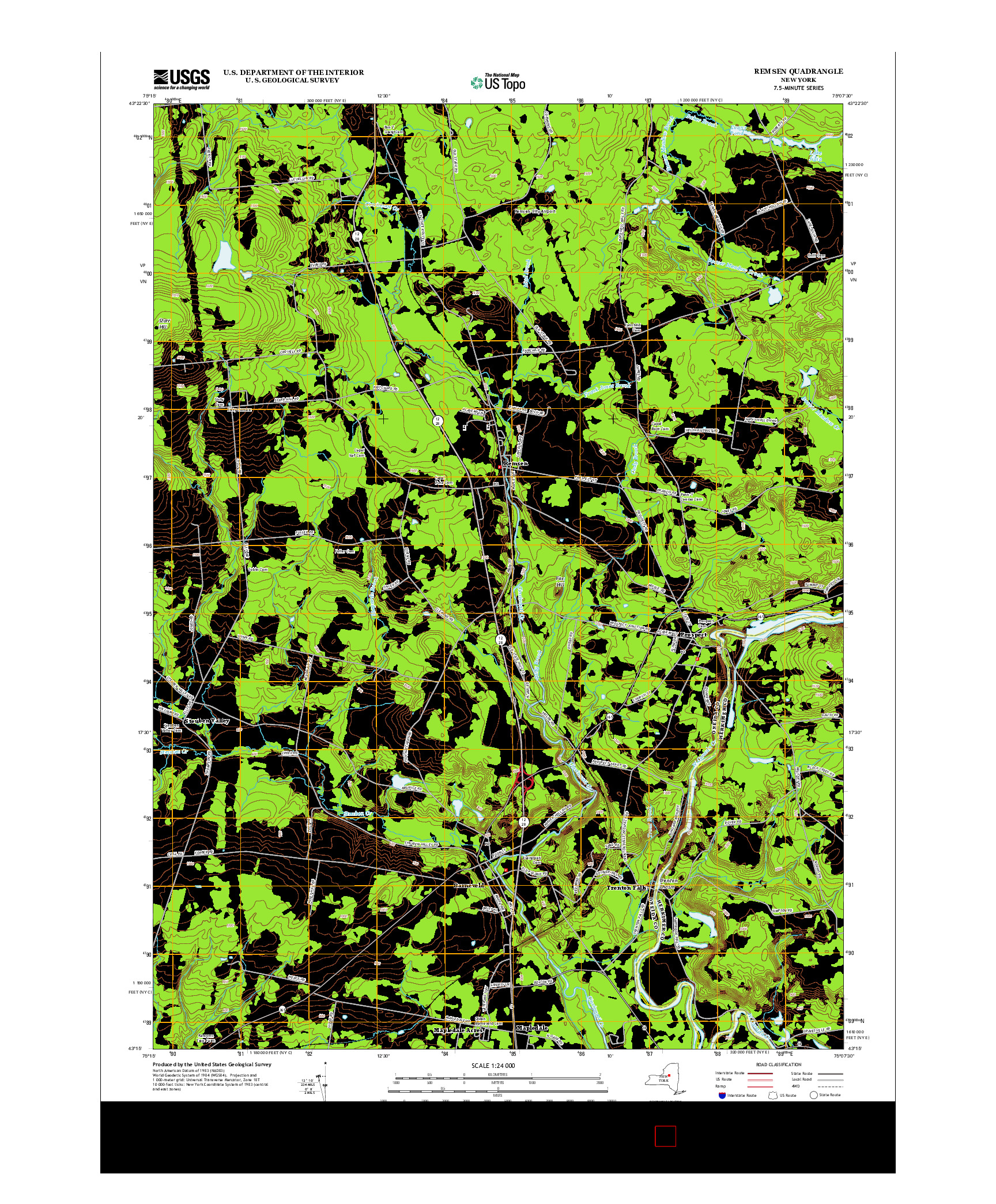 USGS US TOPO 7.5-MINUTE MAP FOR REMSEN, NY 2013