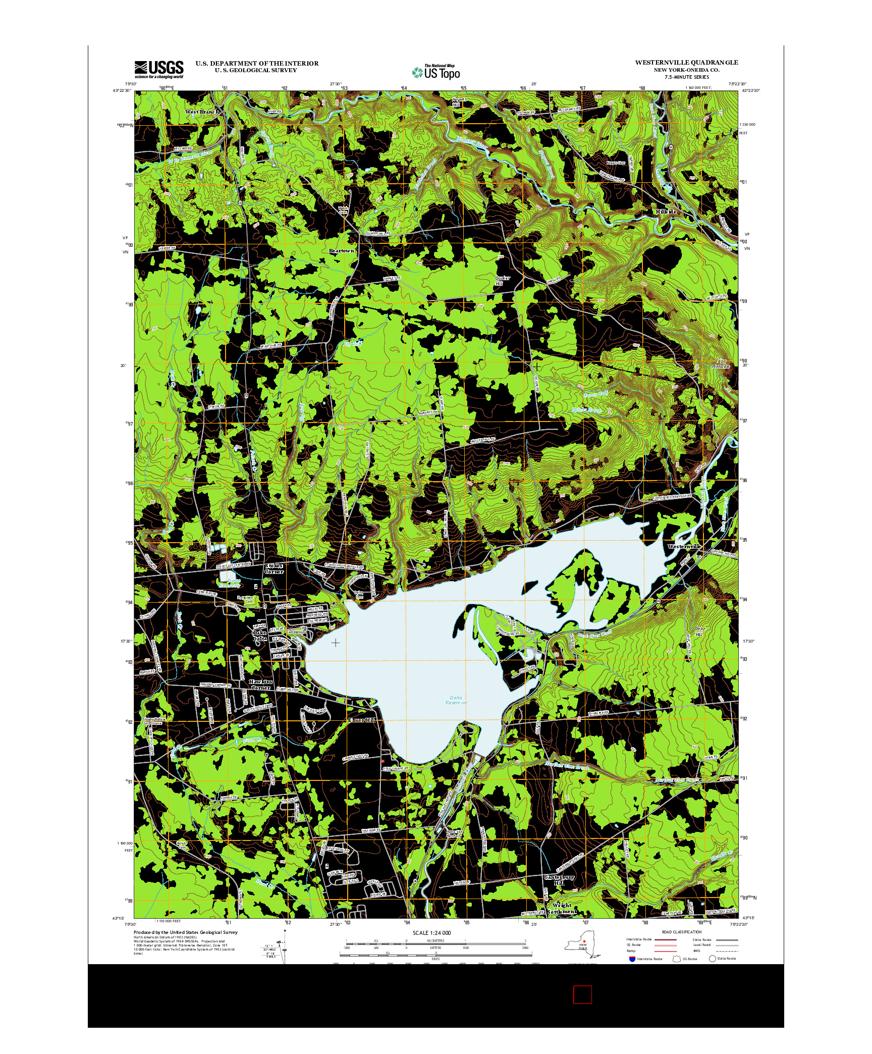 USGS US TOPO 7.5-MINUTE MAP FOR WESTERNVILLE, NY 2013