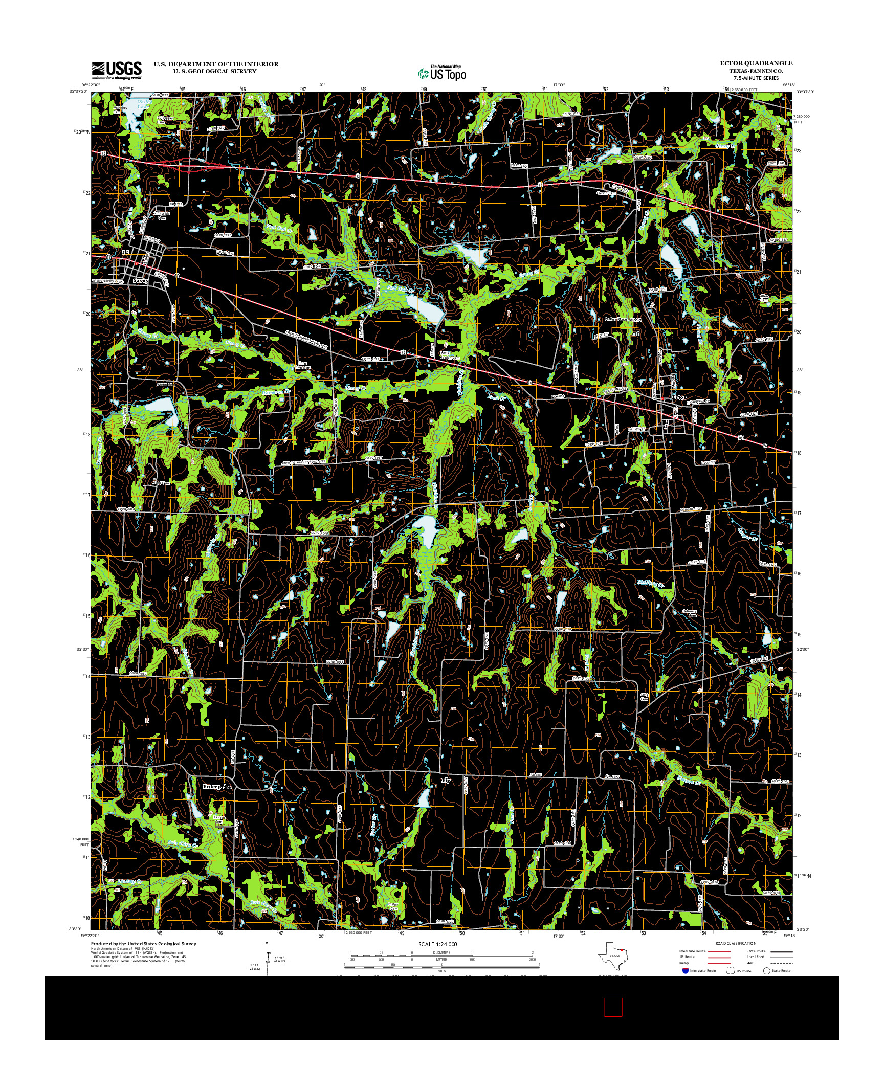 USGS US TOPO 7.5-MINUTE MAP FOR ECTOR, TX 2013