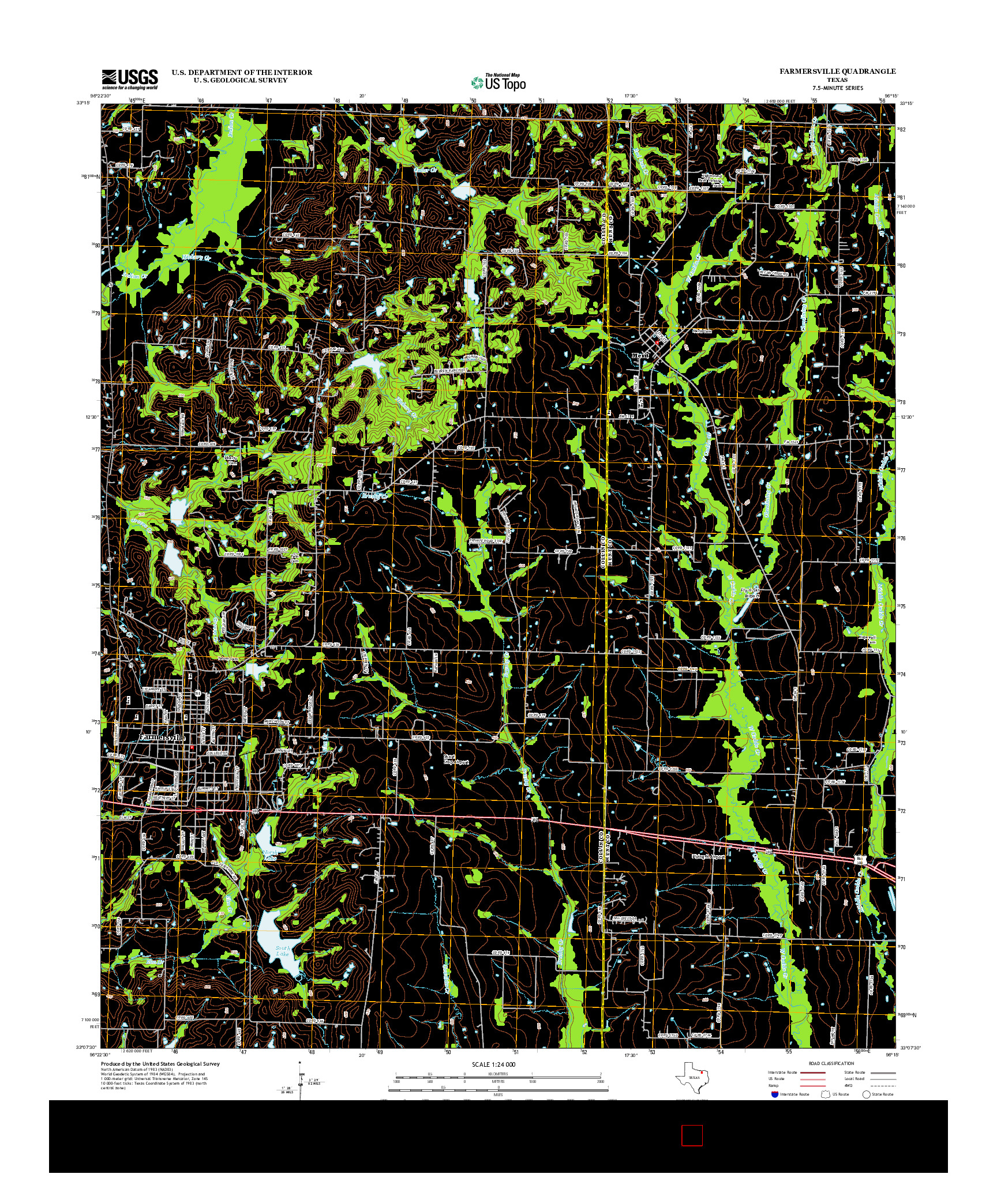 USGS US TOPO 7.5-MINUTE MAP FOR FARMERSVILLE, TX 2013