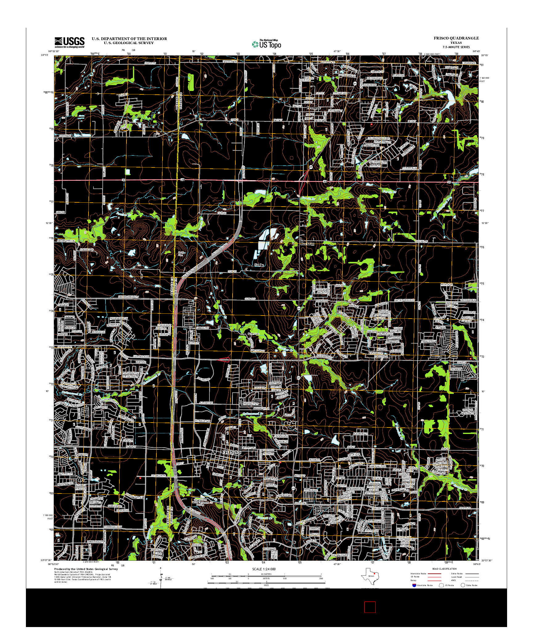 USGS US TOPO 7.5-MINUTE MAP FOR FRISCO, TX 2013