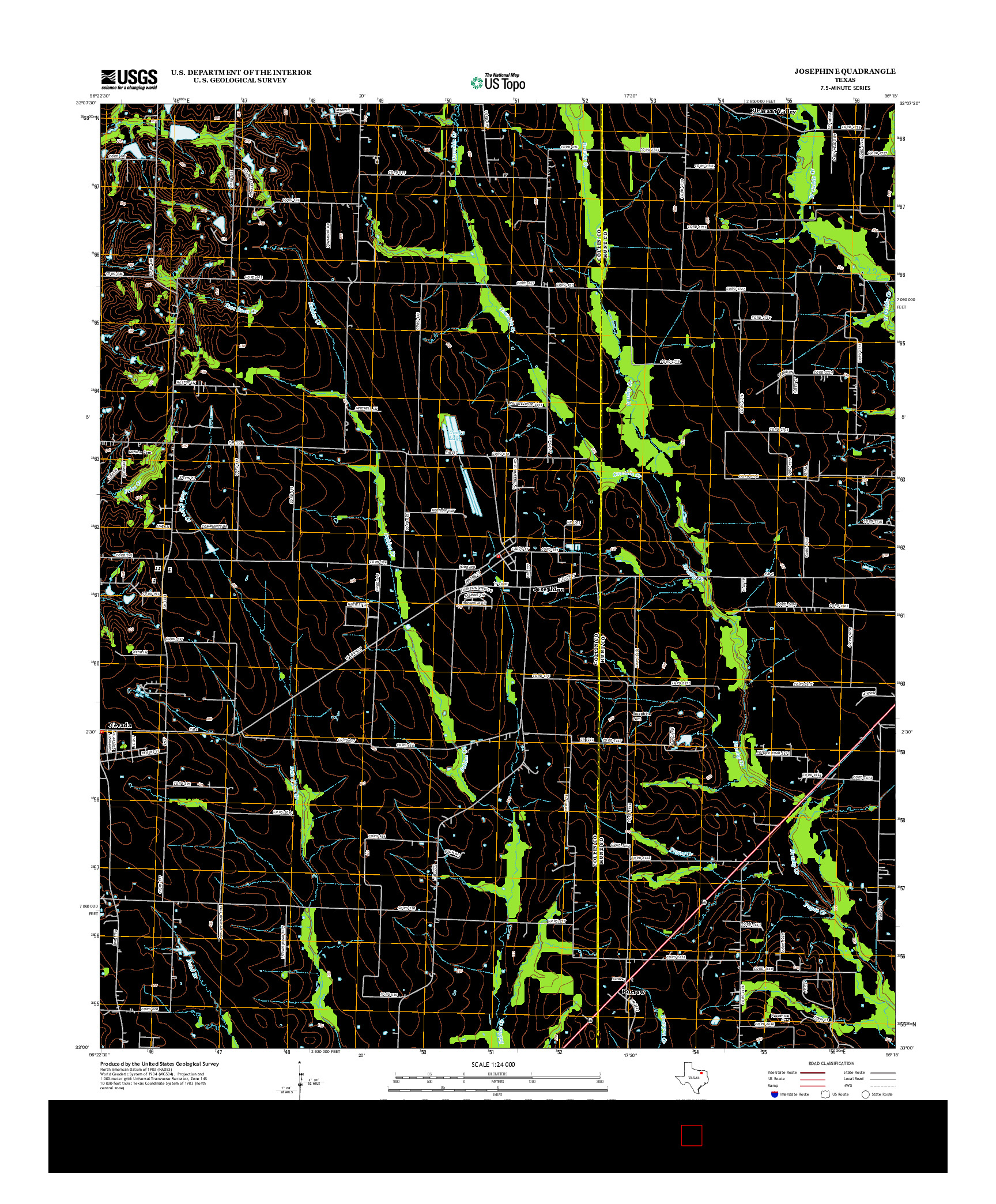 USGS US TOPO 7.5-MINUTE MAP FOR JOSEPHINE, TX 2013