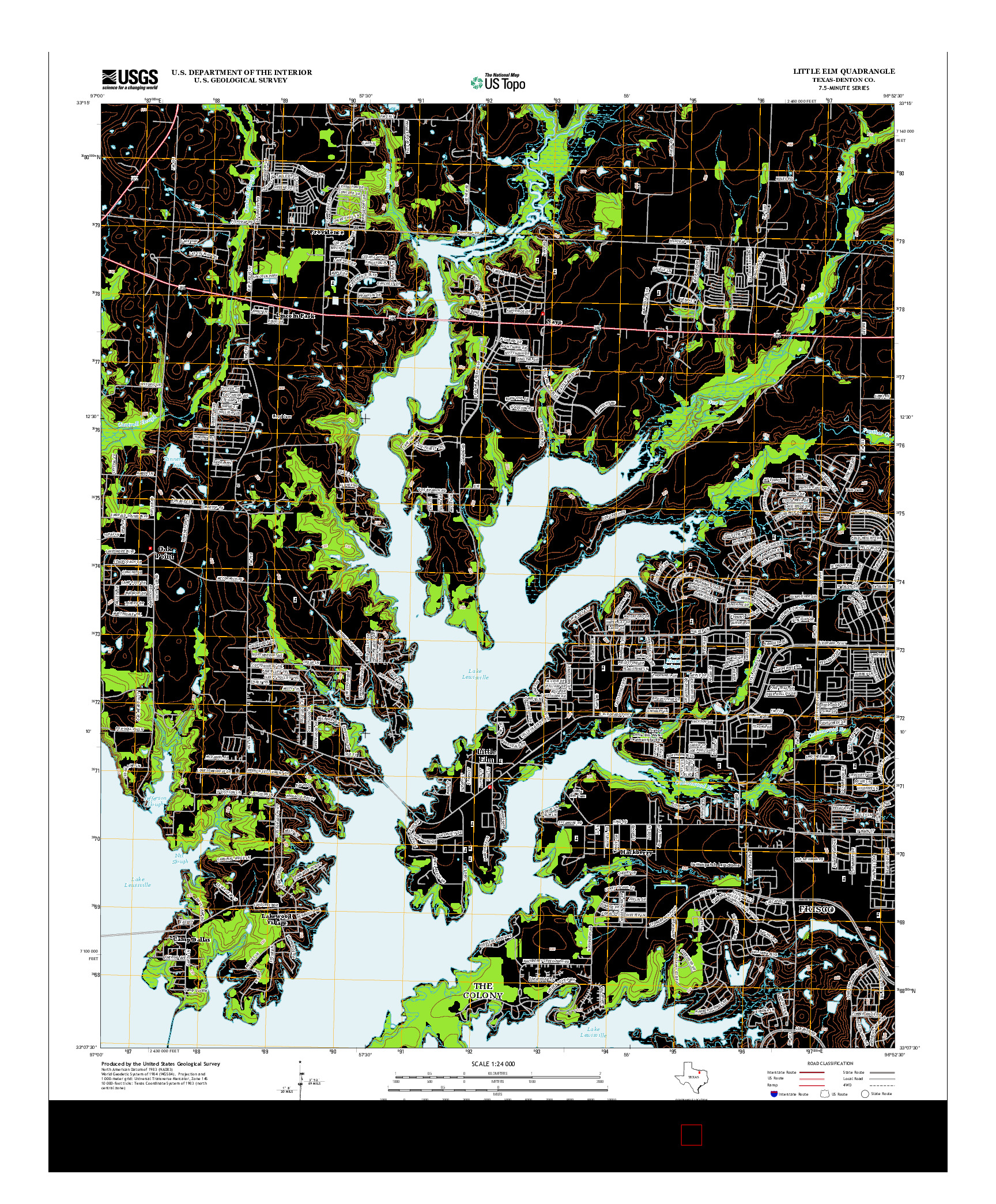 USGS US TOPO 7.5-MINUTE MAP FOR LITTLE ELM, TX 2013