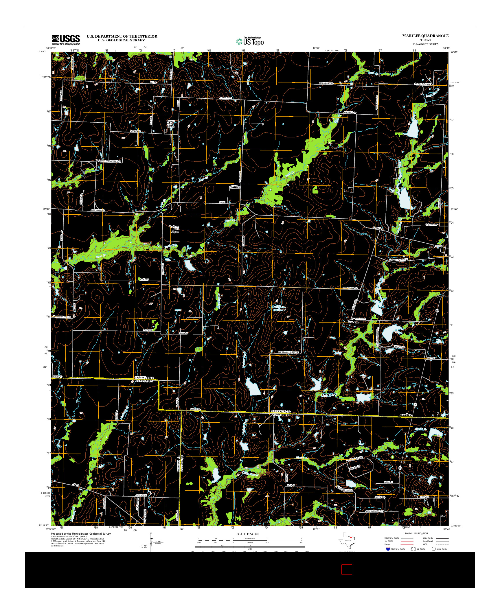 USGS US TOPO 7.5-MINUTE MAP FOR MARILEE, TX 2013