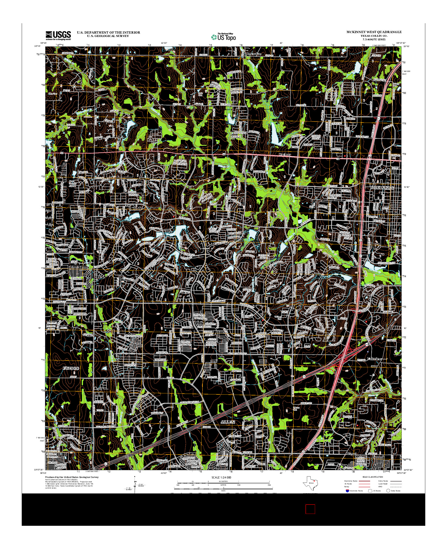 USGS US TOPO 7.5-MINUTE MAP FOR MCKINNEY WEST, TX 2013