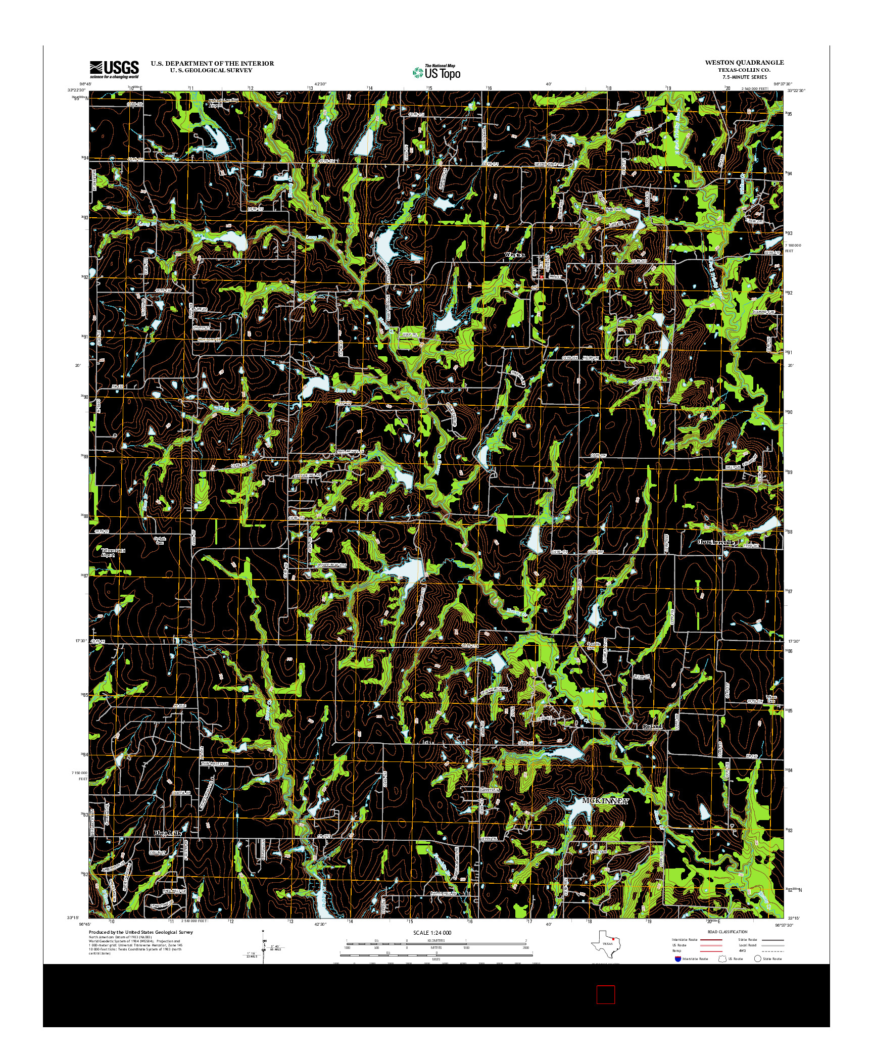 USGS US TOPO 7.5-MINUTE MAP FOR WESTON, TX 2013