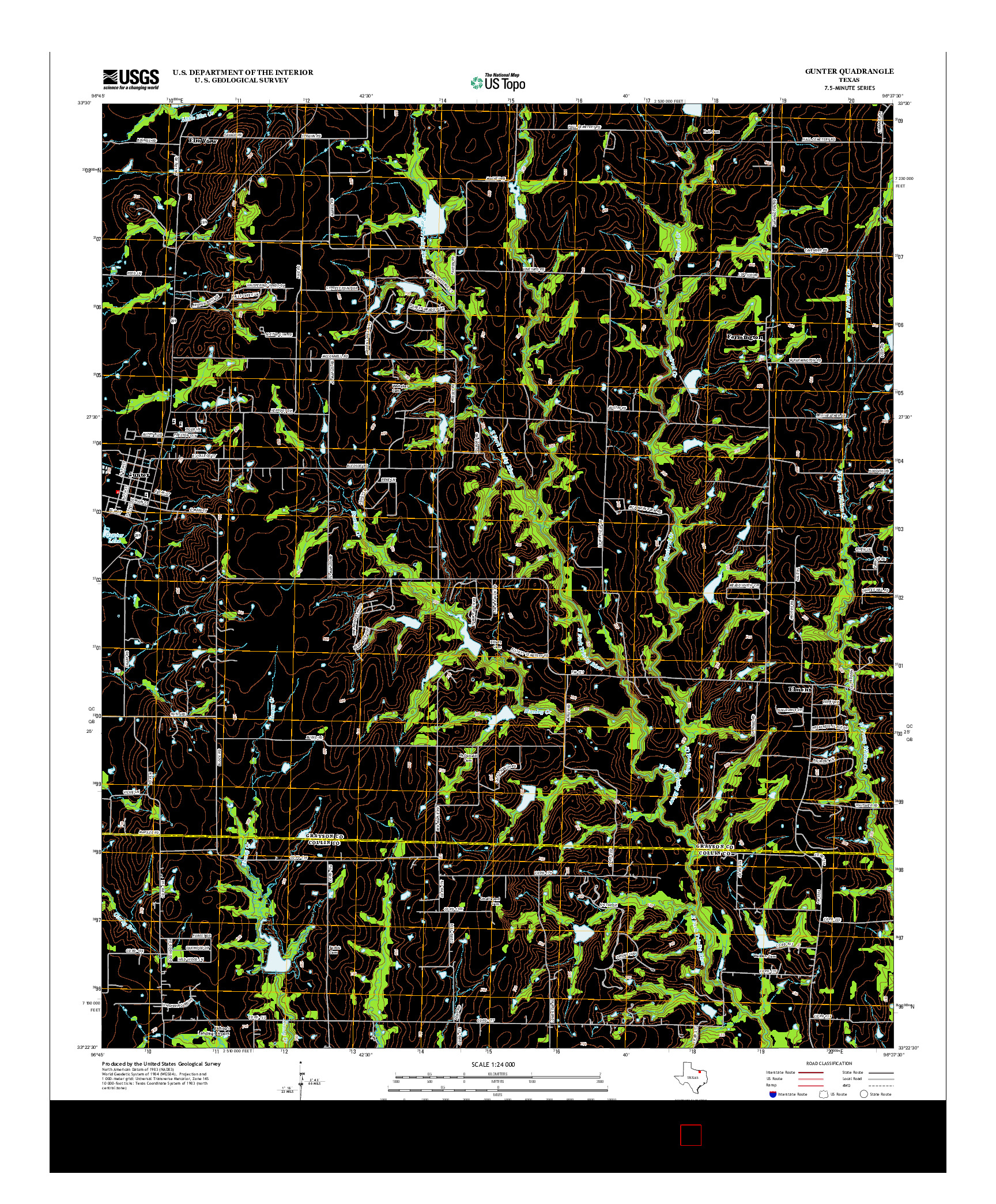 USGS US TOPO 7.5-MINUTE MAP FOR GUNTER, TX 2013