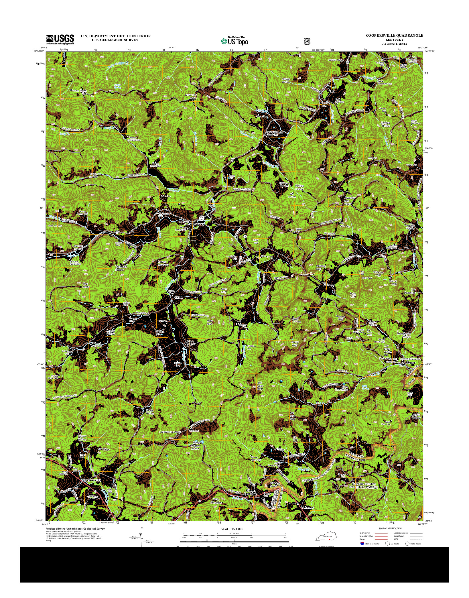 USGS US TOPO 7.5-MINUTE MAP FOR COOPERSVILLE, KY 2013