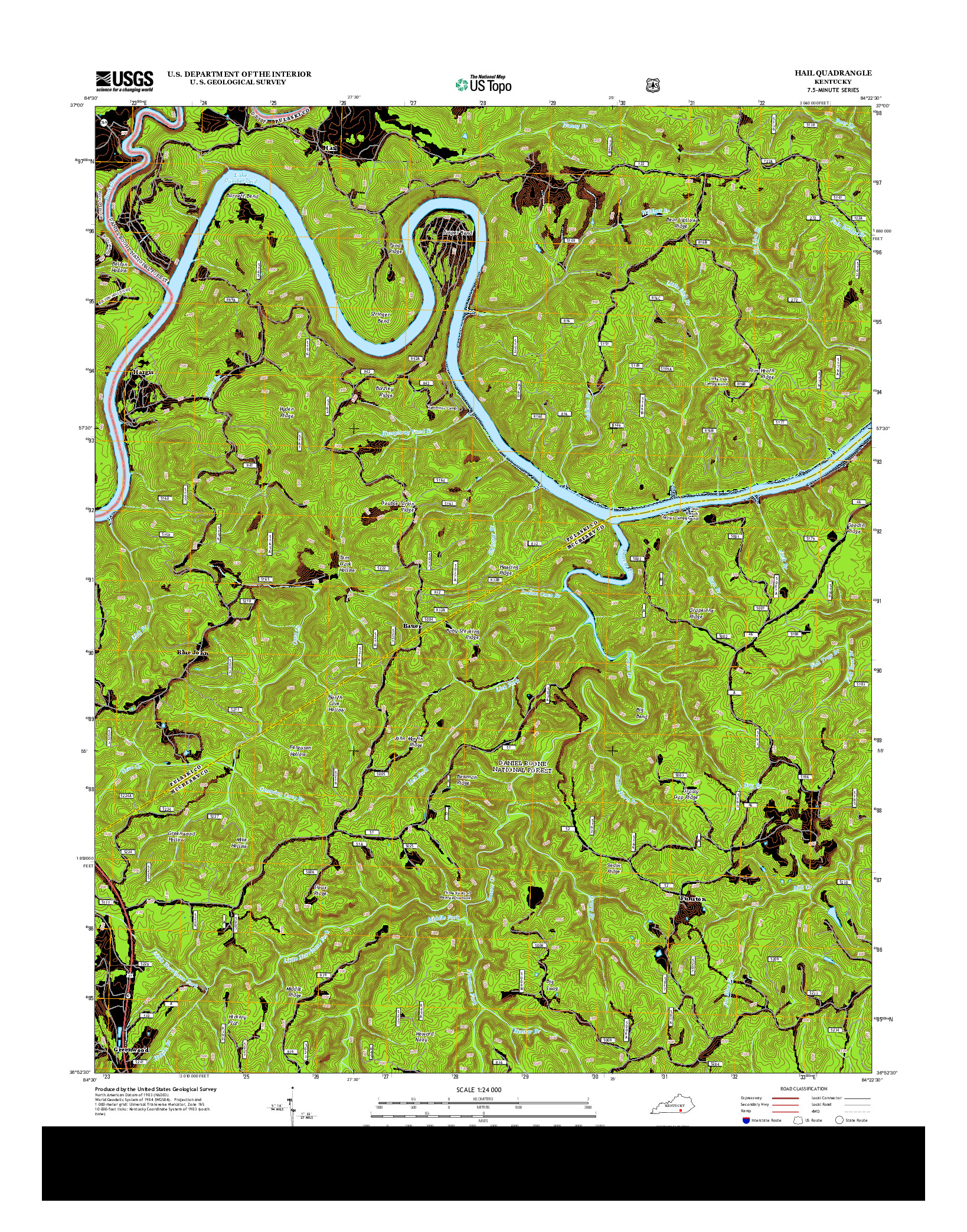 USGS US TOPO 7.5-MINUTE MAP FOR HAIL, KY 2013