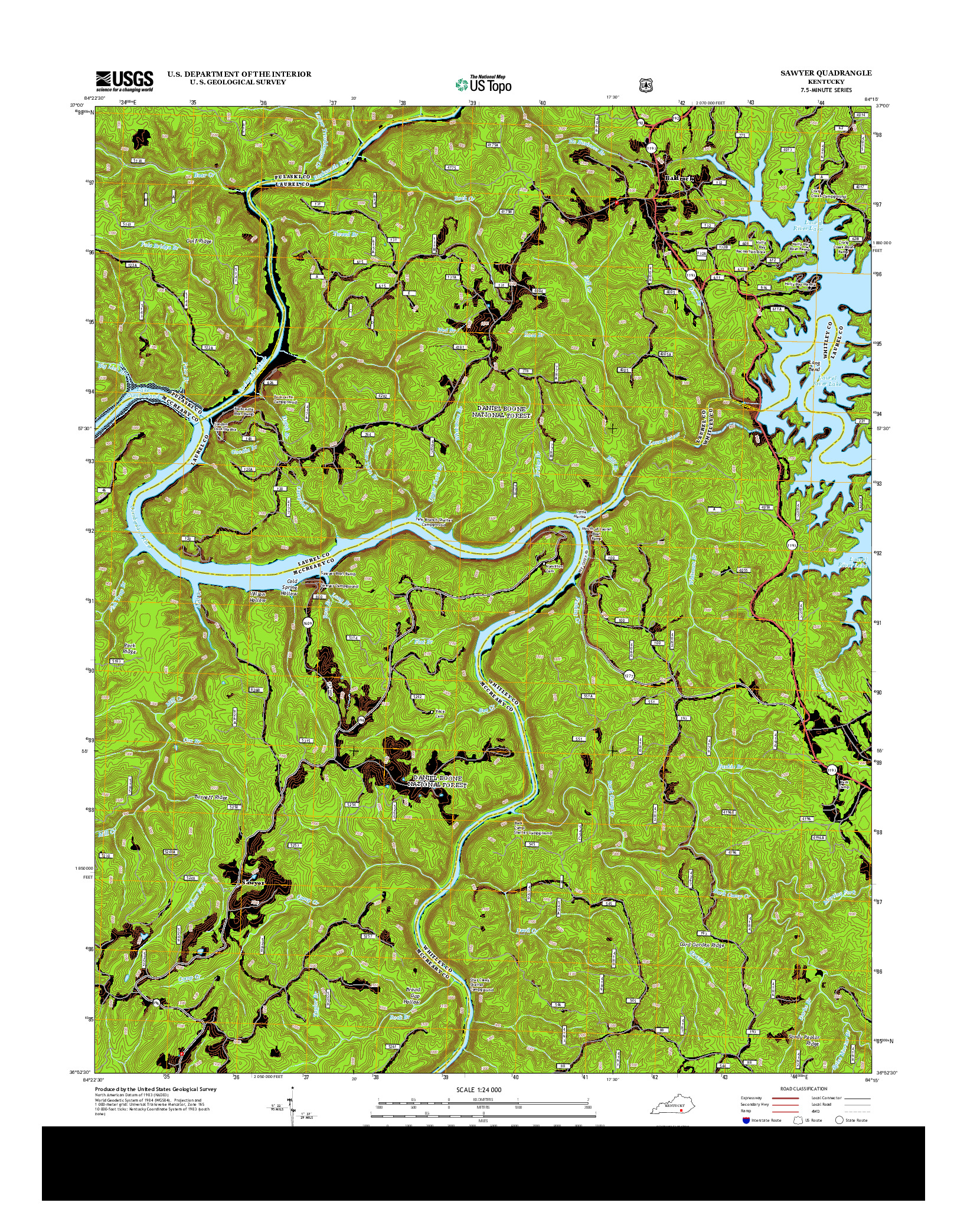 USGS US TOPO 7.5-MINUTE MAP FOR SAWYER, KY 2013