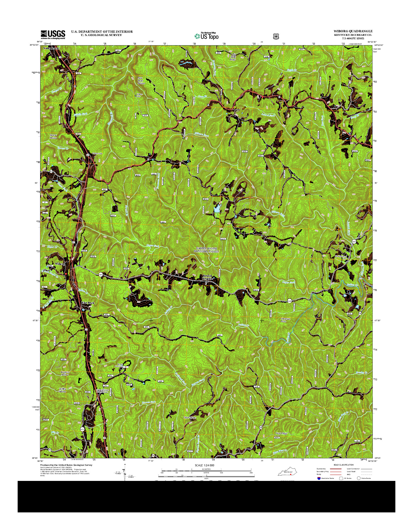 USGS US TOPO 7.5-MINUTE MAP FOR WIBORG, KY 2013
