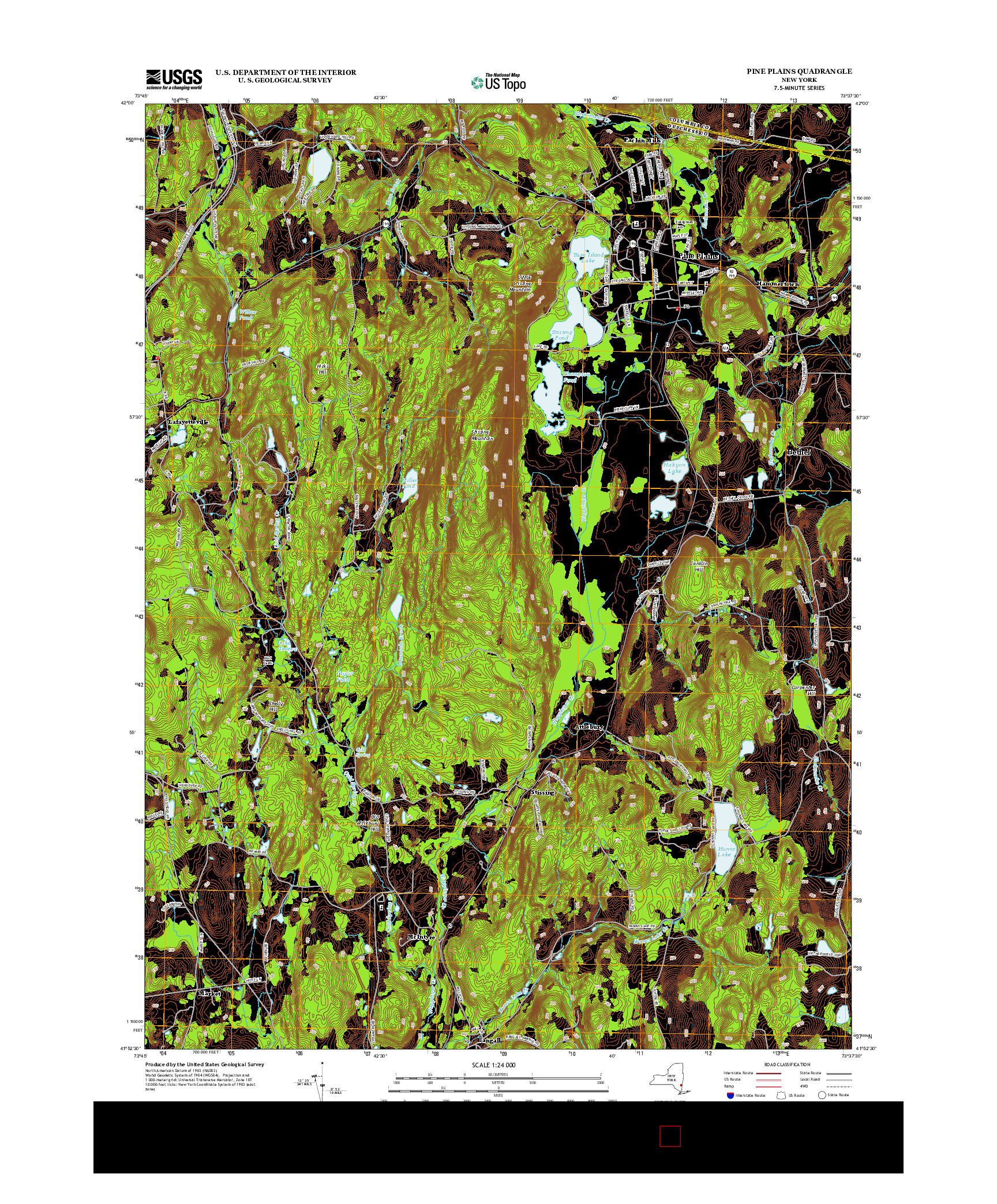 USGS US TOPO 7.5-MINUTE MAP FOR PINE PLAINS, NY 2013