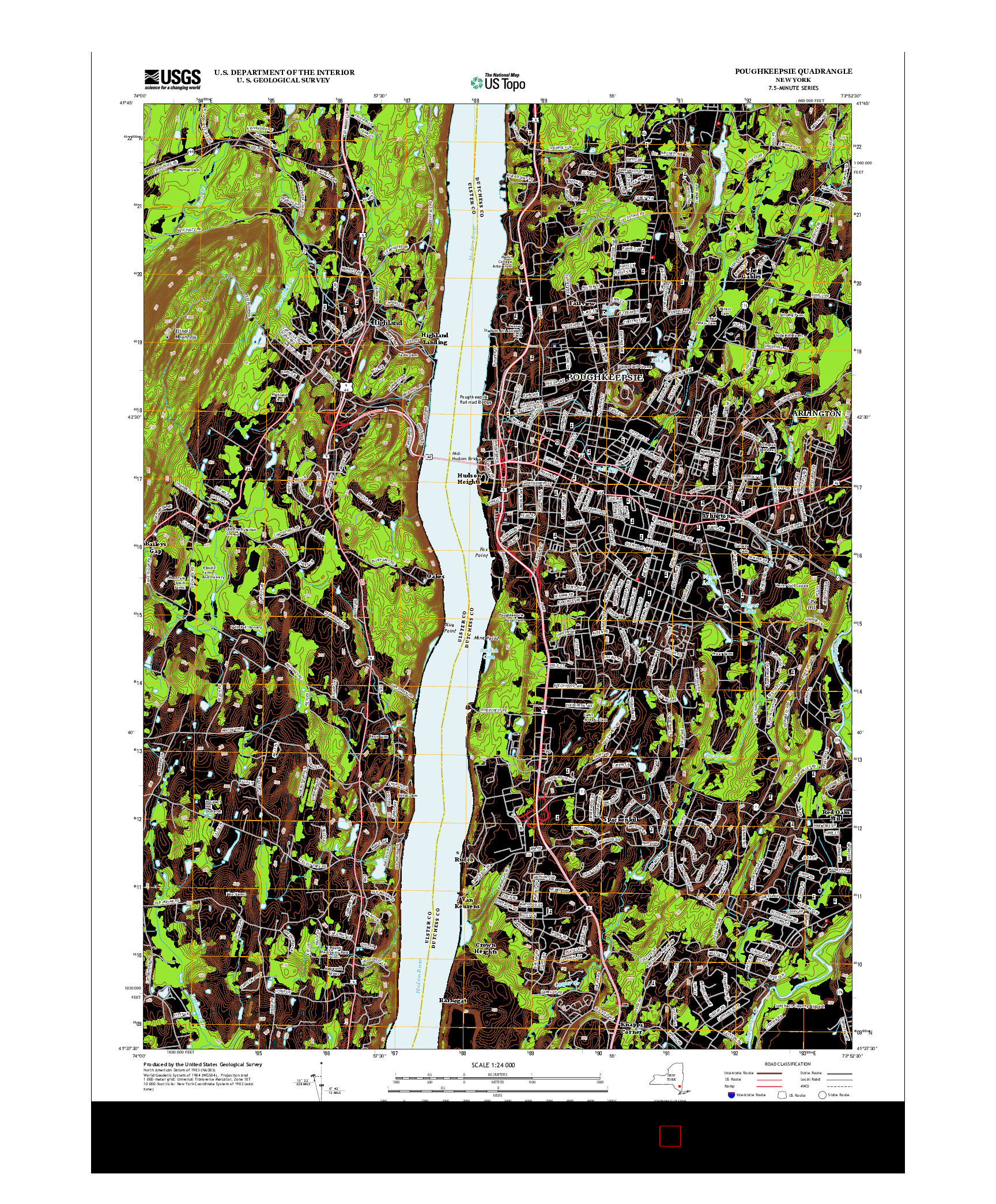 USGS US TOPO 7.5-MINUTE MAP FOR POUGHKEEPSIE, NY 2013