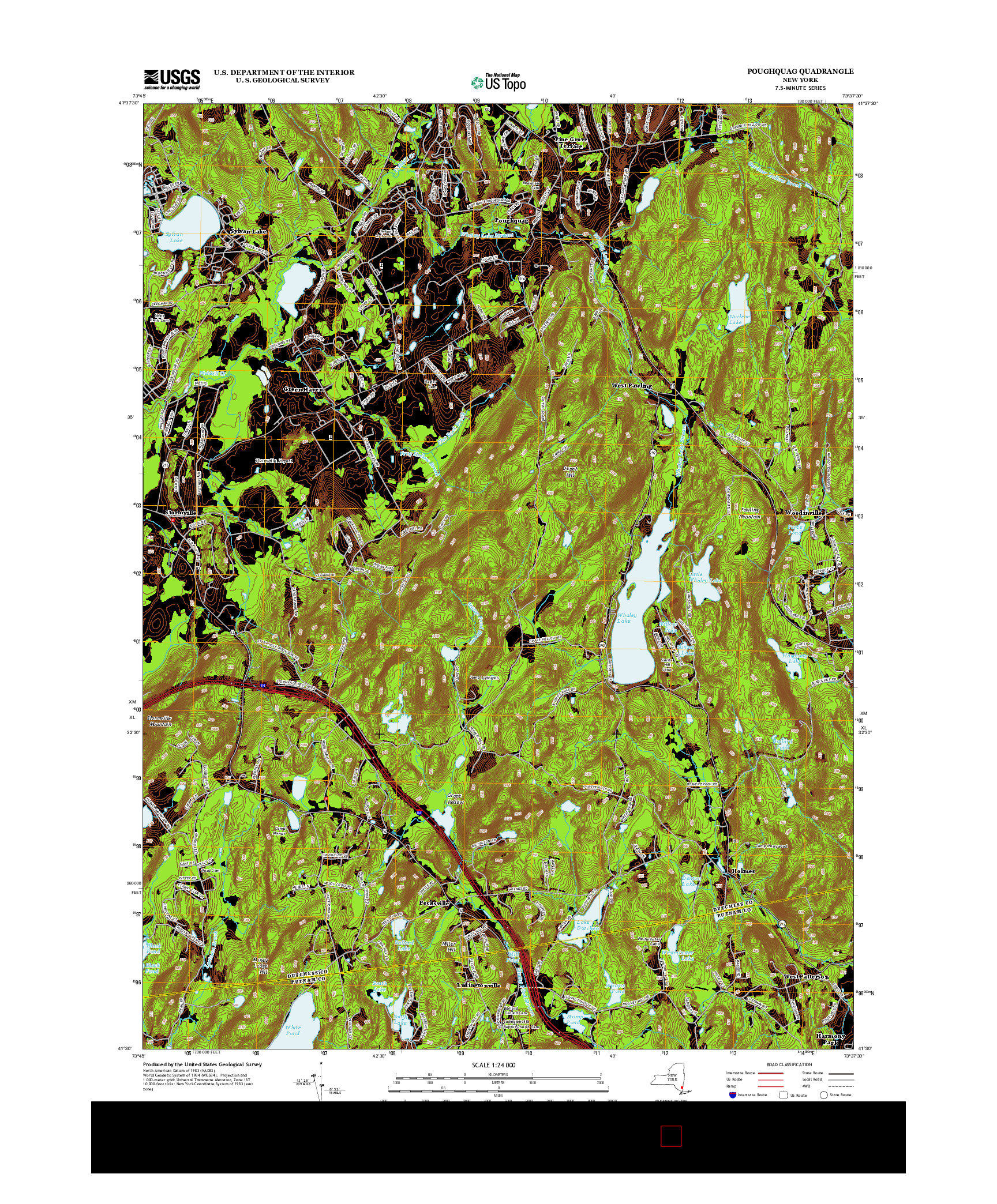 USGS US TOPO 7.5-MINUTE MAP FOR POUGHQUAG, NY 2013