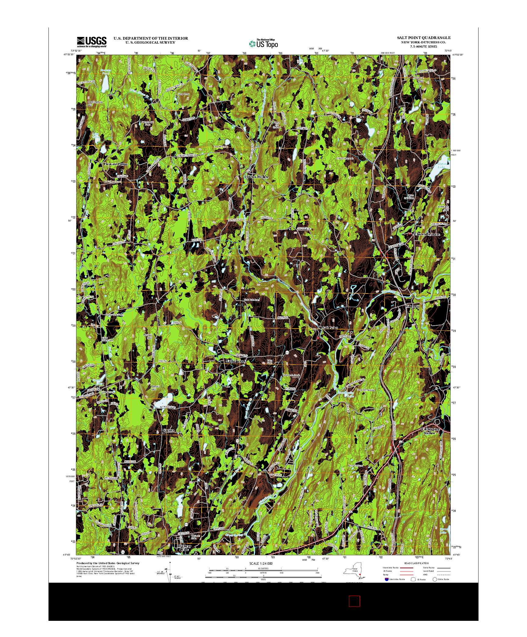 USGS US TOPO 7.5-MINUTE MAP FOR SALT POINT, NY 2013