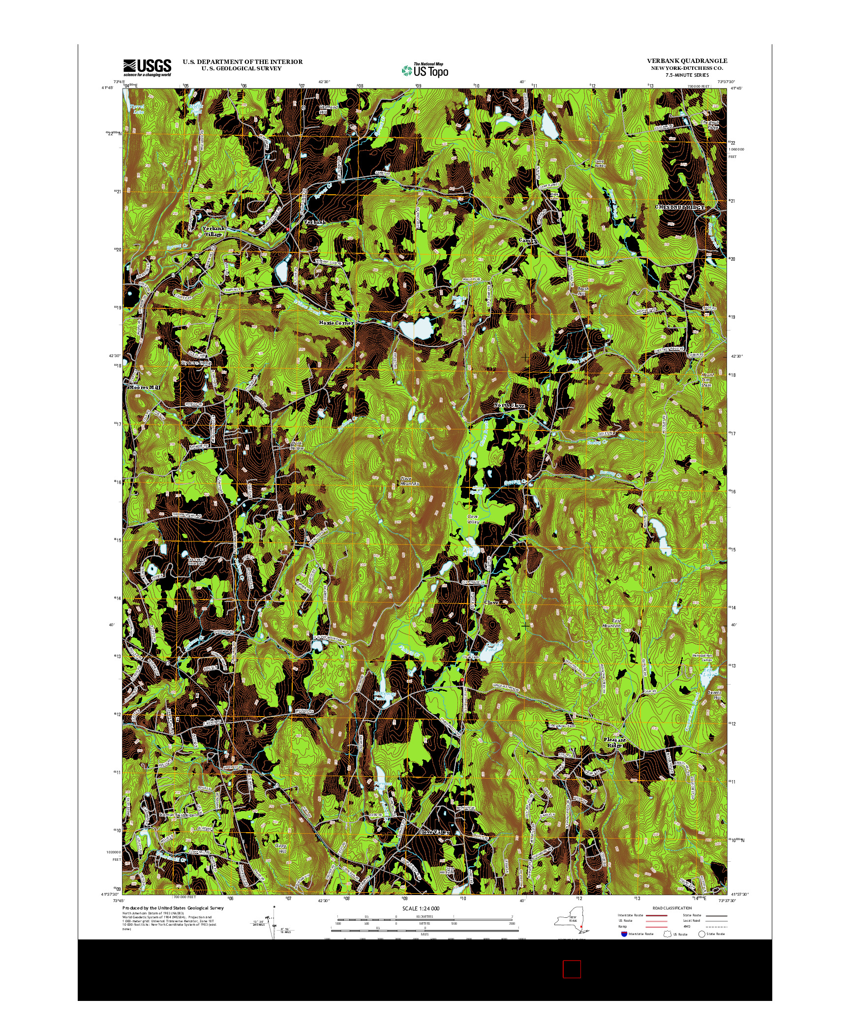 USGS US TOPO 7.5-MINUTE MAP FOR VERBANK, NY 2013