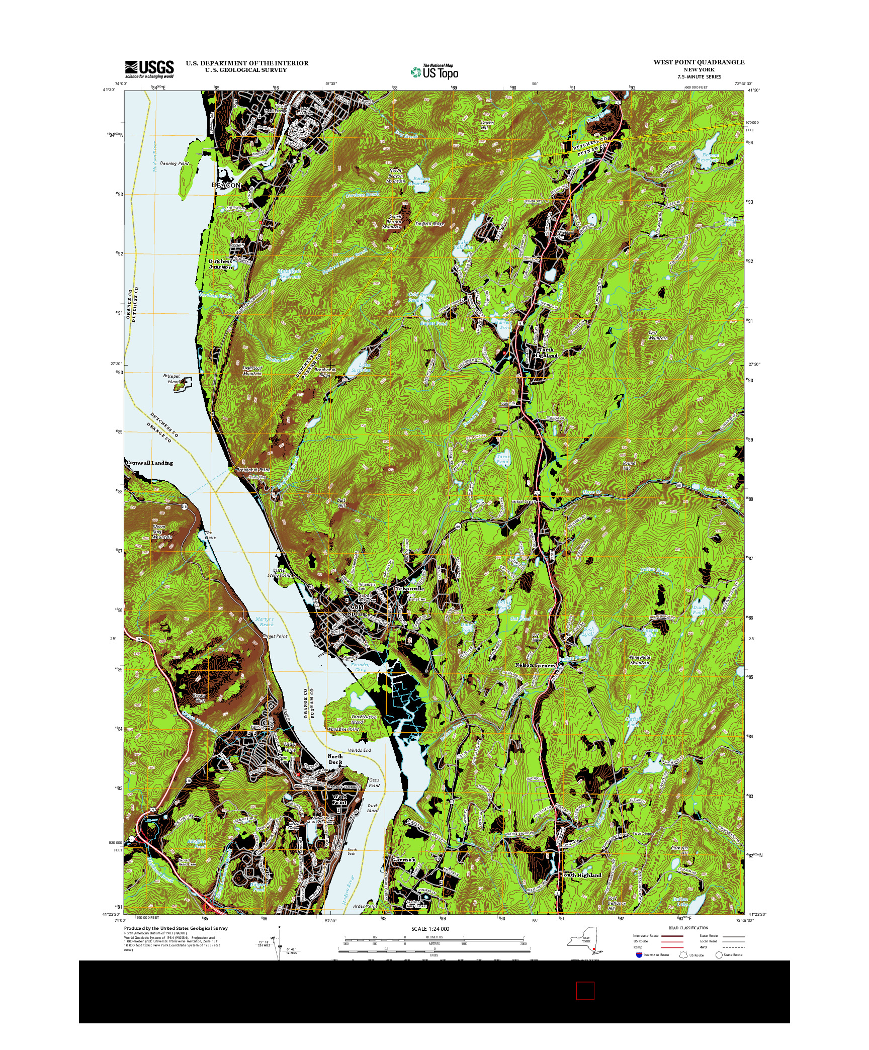 USGS US TOPO 7.5-MINUTE MAP FOR WEST POINT, NY 2013