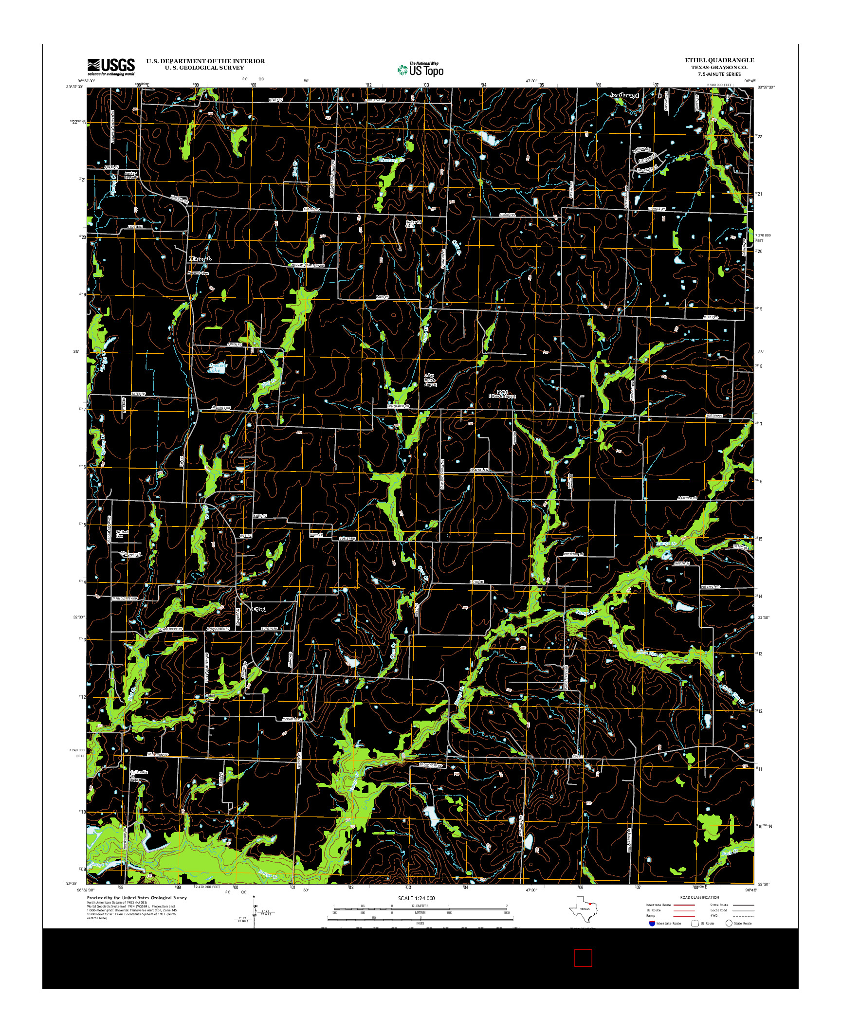 USGS US TOPO 7.5-MINUTE MAP FOR ETHEL, TX 2013