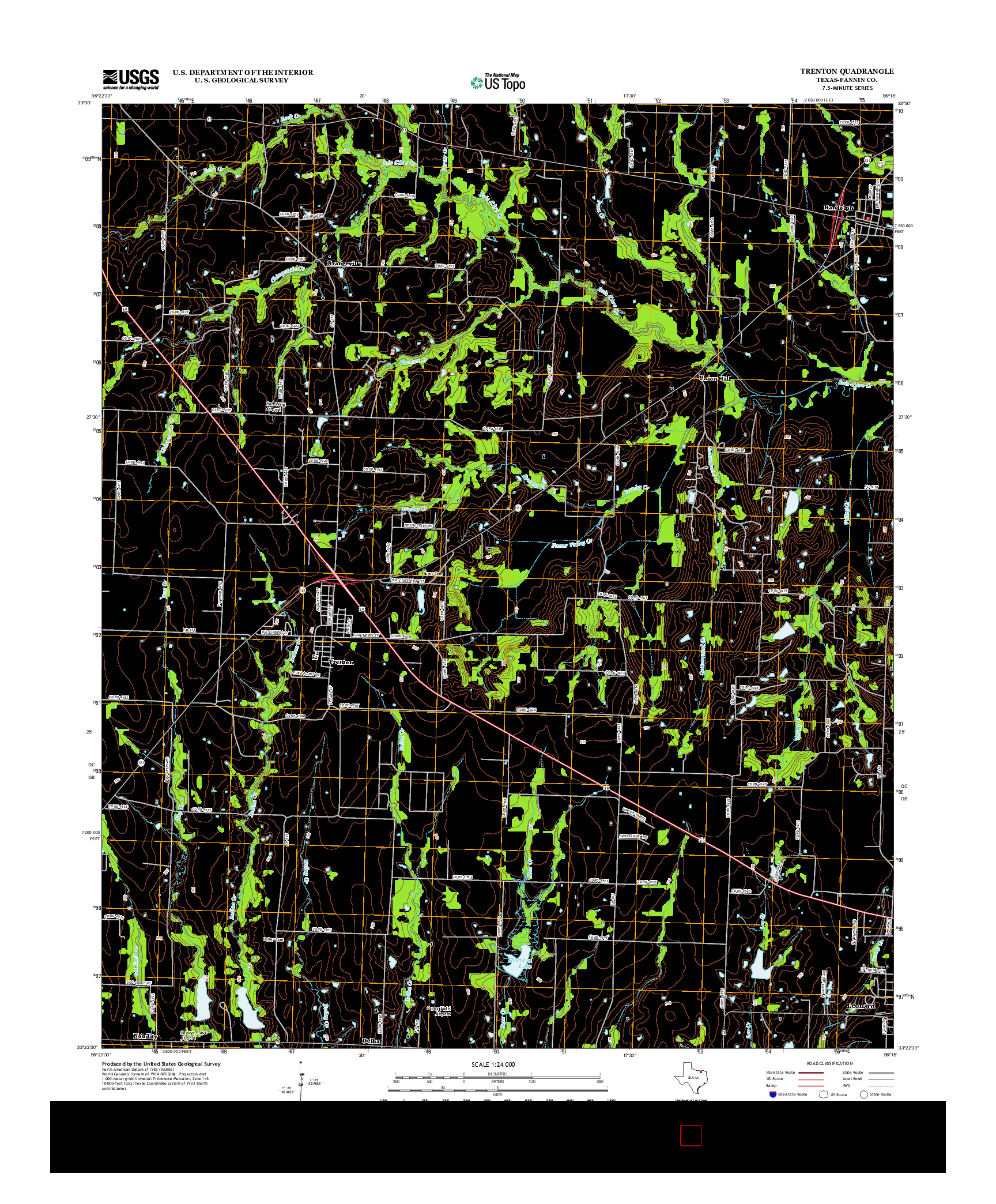 USGS US TOPO 7.5-MINUTE MAP FOR TRENTON, TX 2013