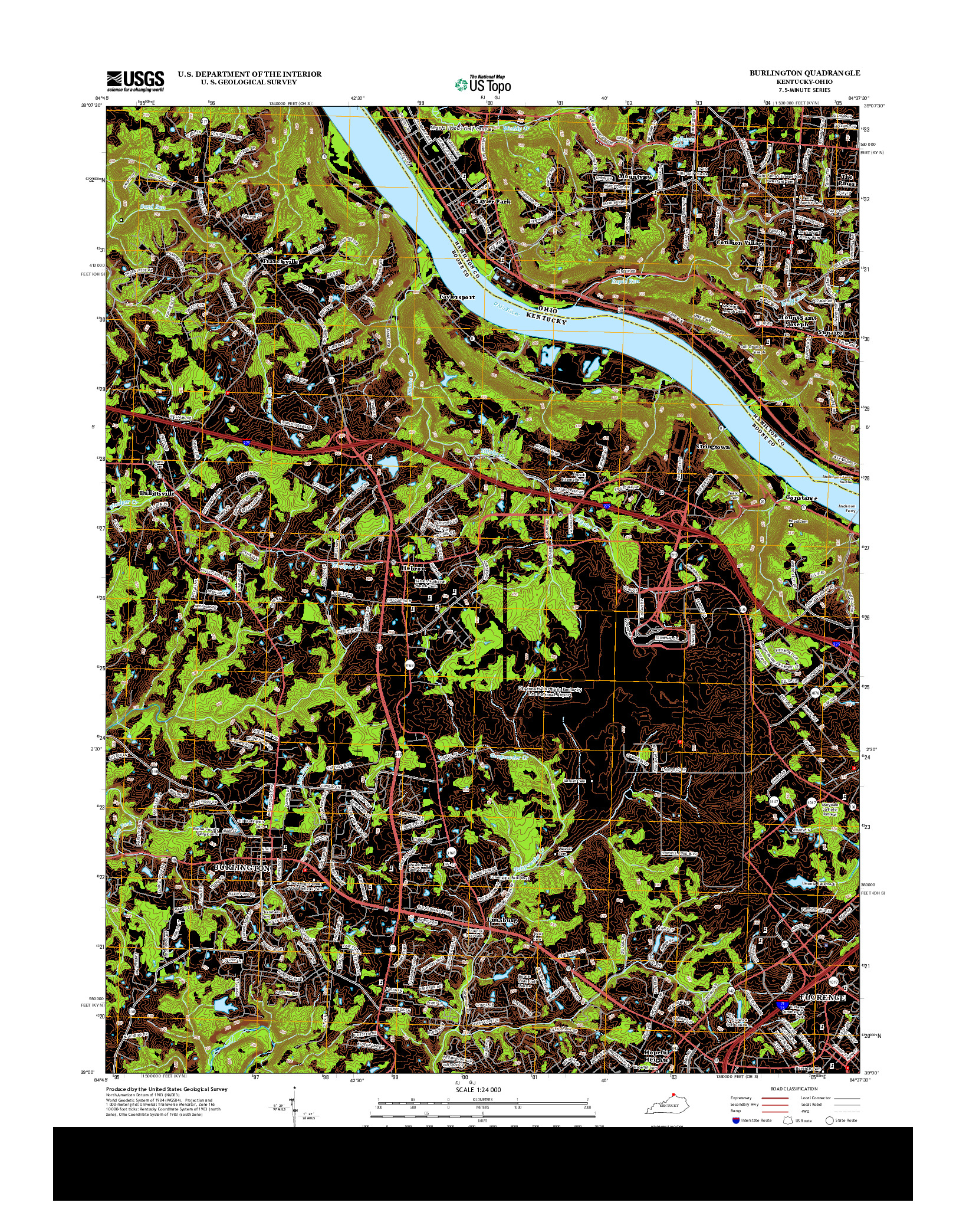 USGS US TOPO 7.5-MINUTE MAP FOR BURLINGTON, KY-OH 2013