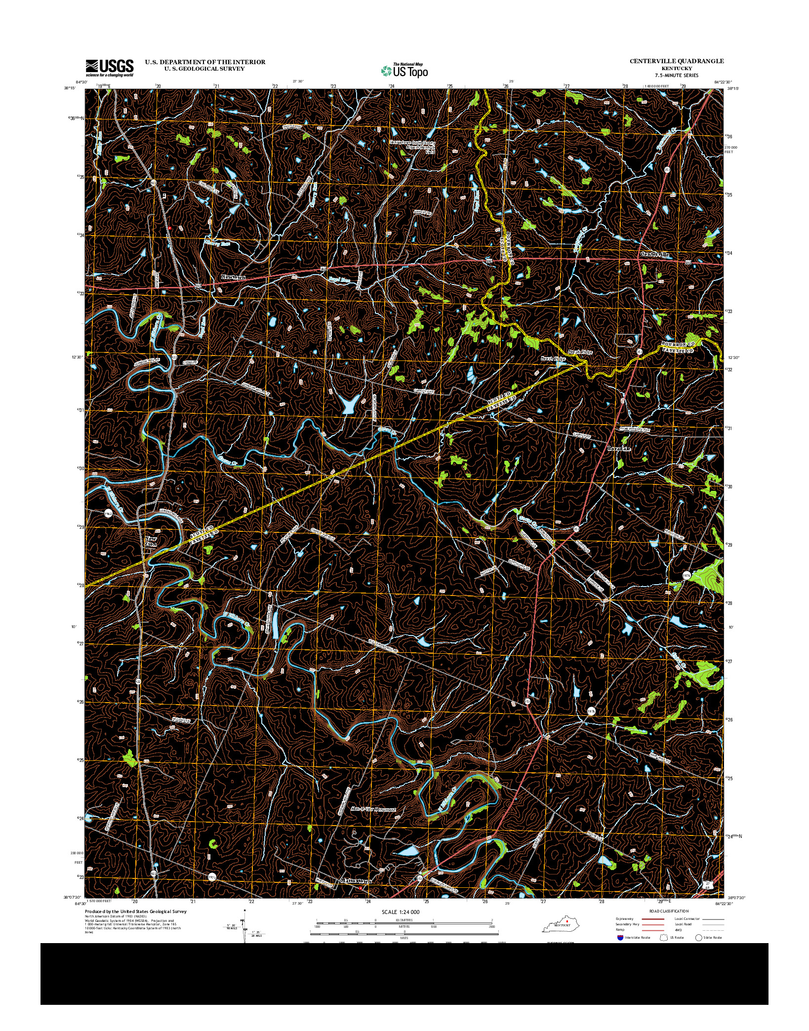 USGS US TOPO 7.5-MINUTE MAP FOR CENTERVILLE, KY 2013