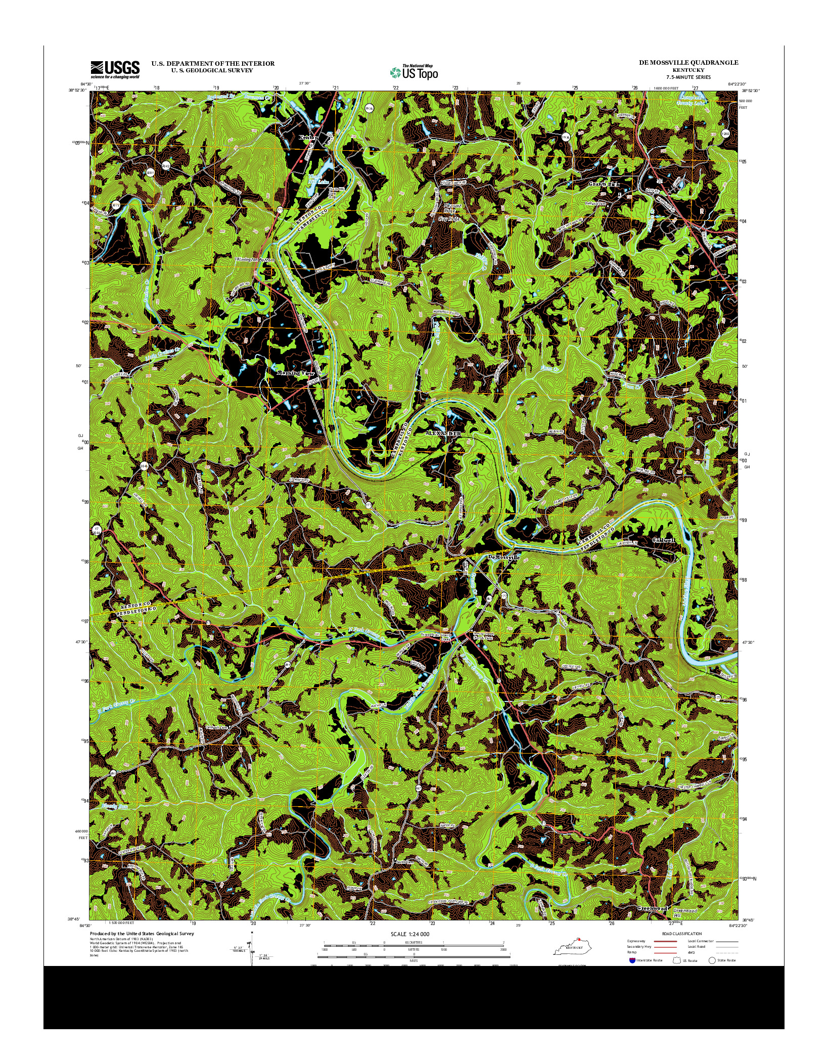 USGS US TOPO 7.5-MINUTE MAP FOR DE MOSSVILLE, KY 2013