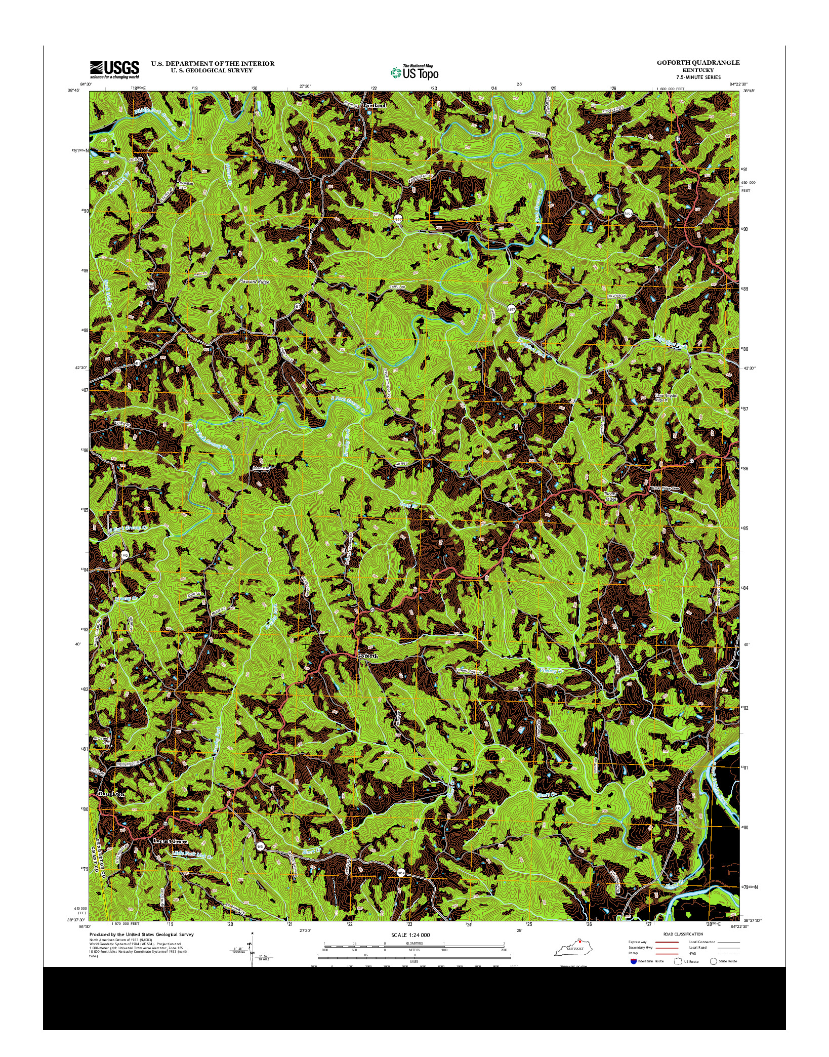 USGS US TOPO 7.5-MINUTE MAP FOR GOFORTH, KY 2013