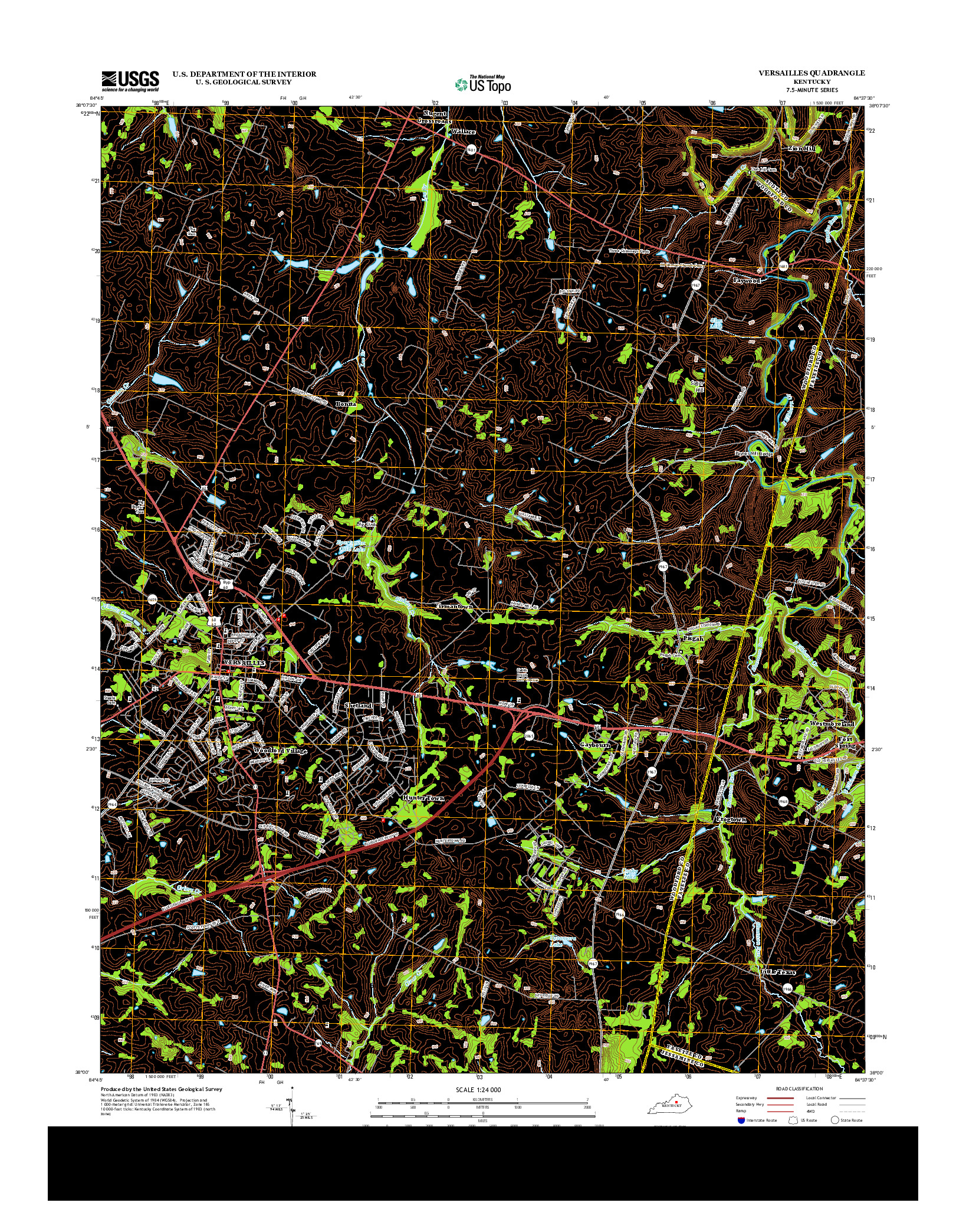 USGS US TOPO 7.5-MINUTE MAP FOR VERSAILLES, KY 2013