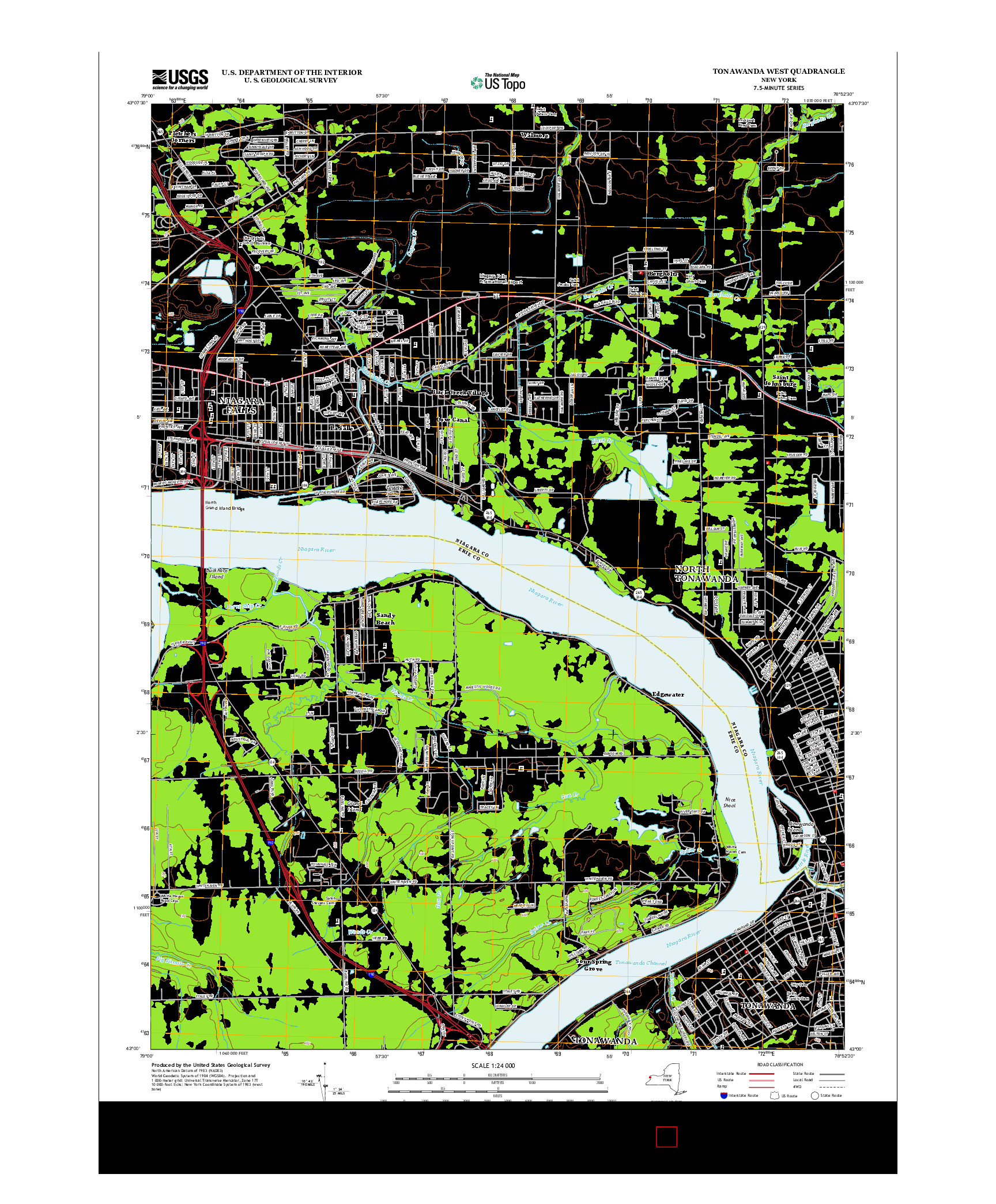 USGS US TOPO 7.5-MINUTE MAP FOR TONAWANDA WEST, NY 2013