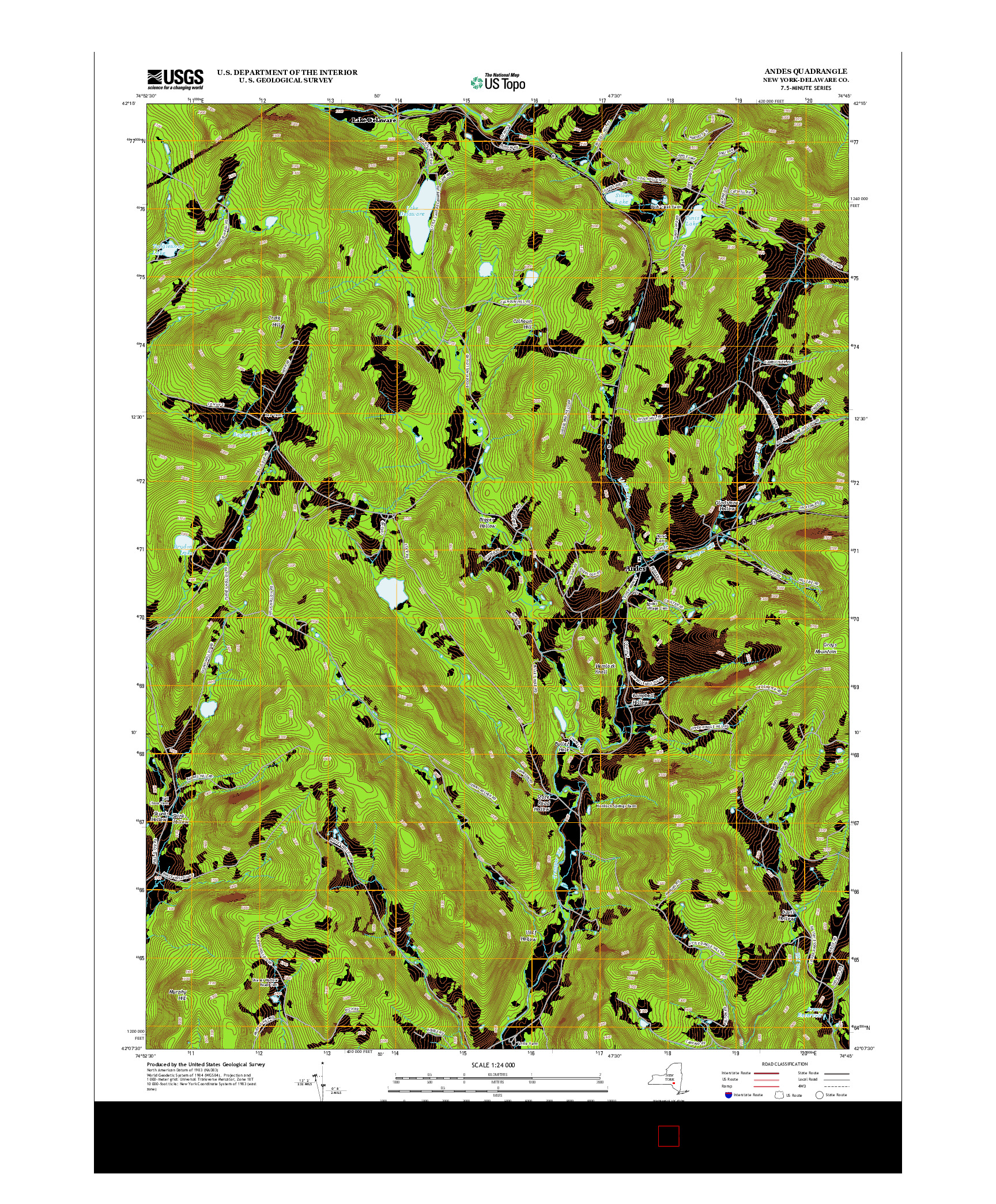 USGS US TOPO 7.5-MINUTE MAP FOR ANDES, NY 2013