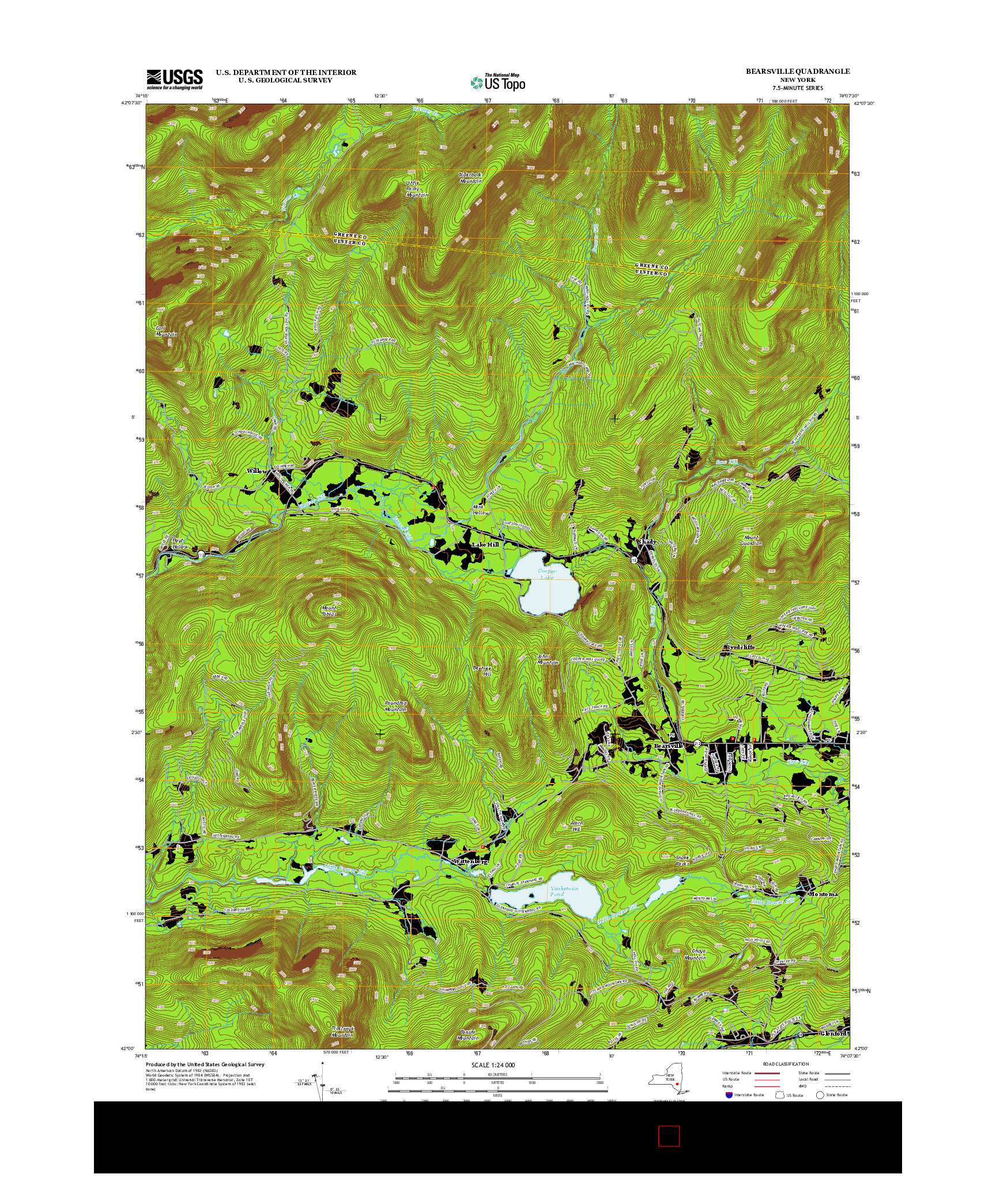 USGS US TOPO 7.5-MINUTE MAP FOR BEARSVILLE, NY 2013
