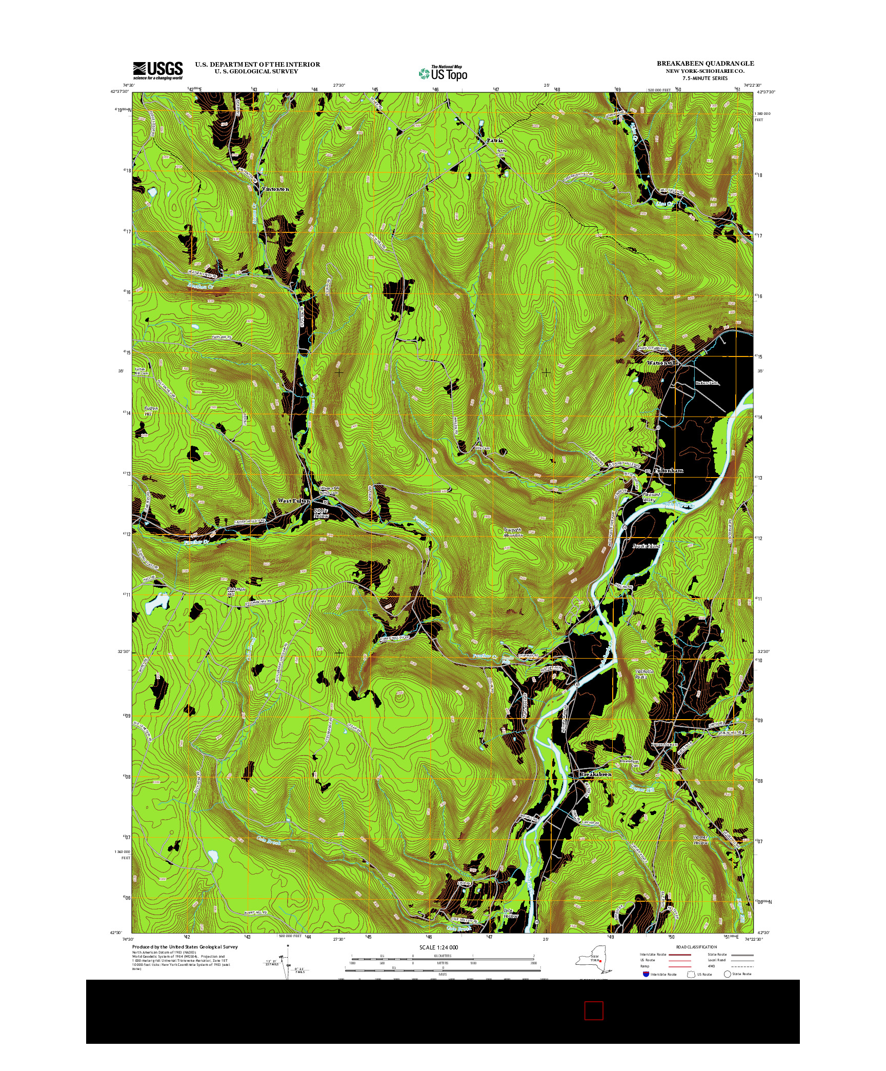 USGS US TOPO 7.5-MINUTE MAP FOR BREAKABEEN, NY 2013