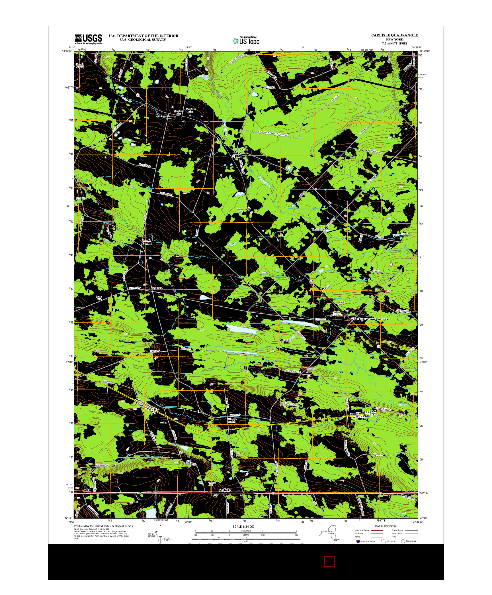 USGS US TOPO 7.5-MINUTE MAP FOR CARLISLE, NY 2013
