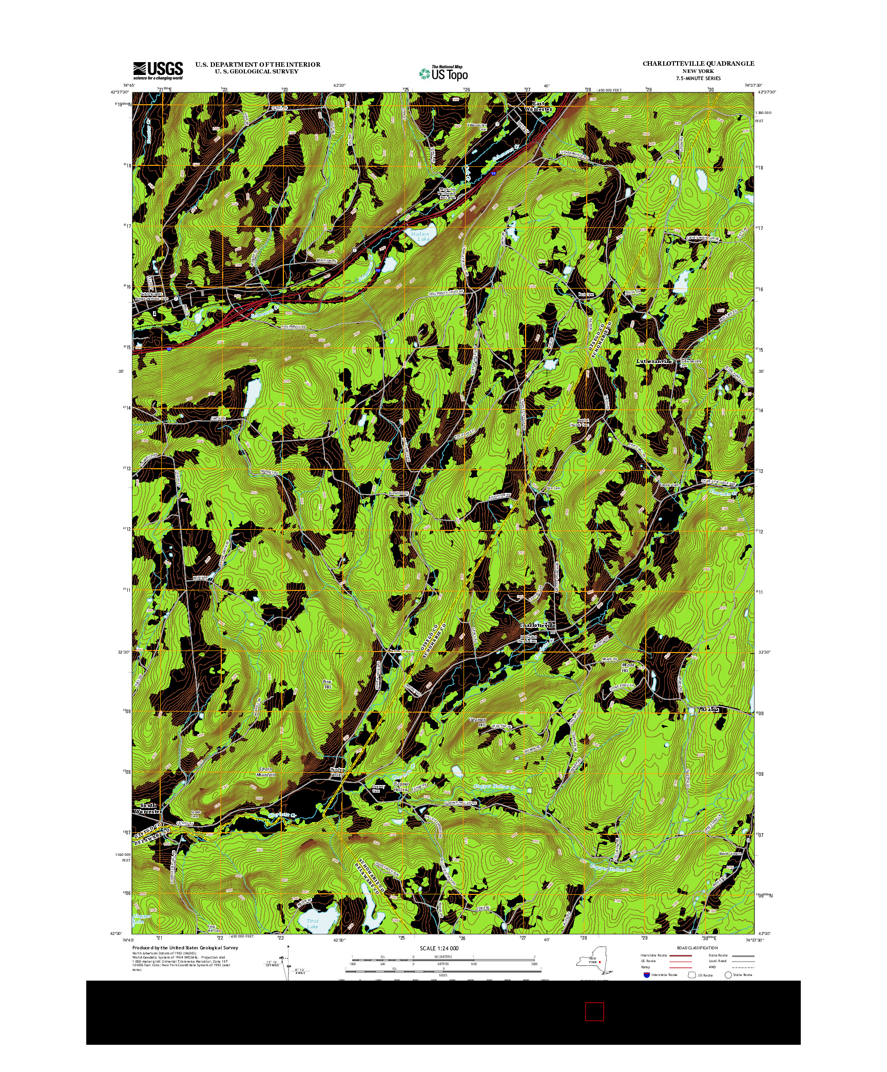 USGS US TOPO 7.5-MINUTE MAP FOR CHARLOTTEVILLE, NY 2013