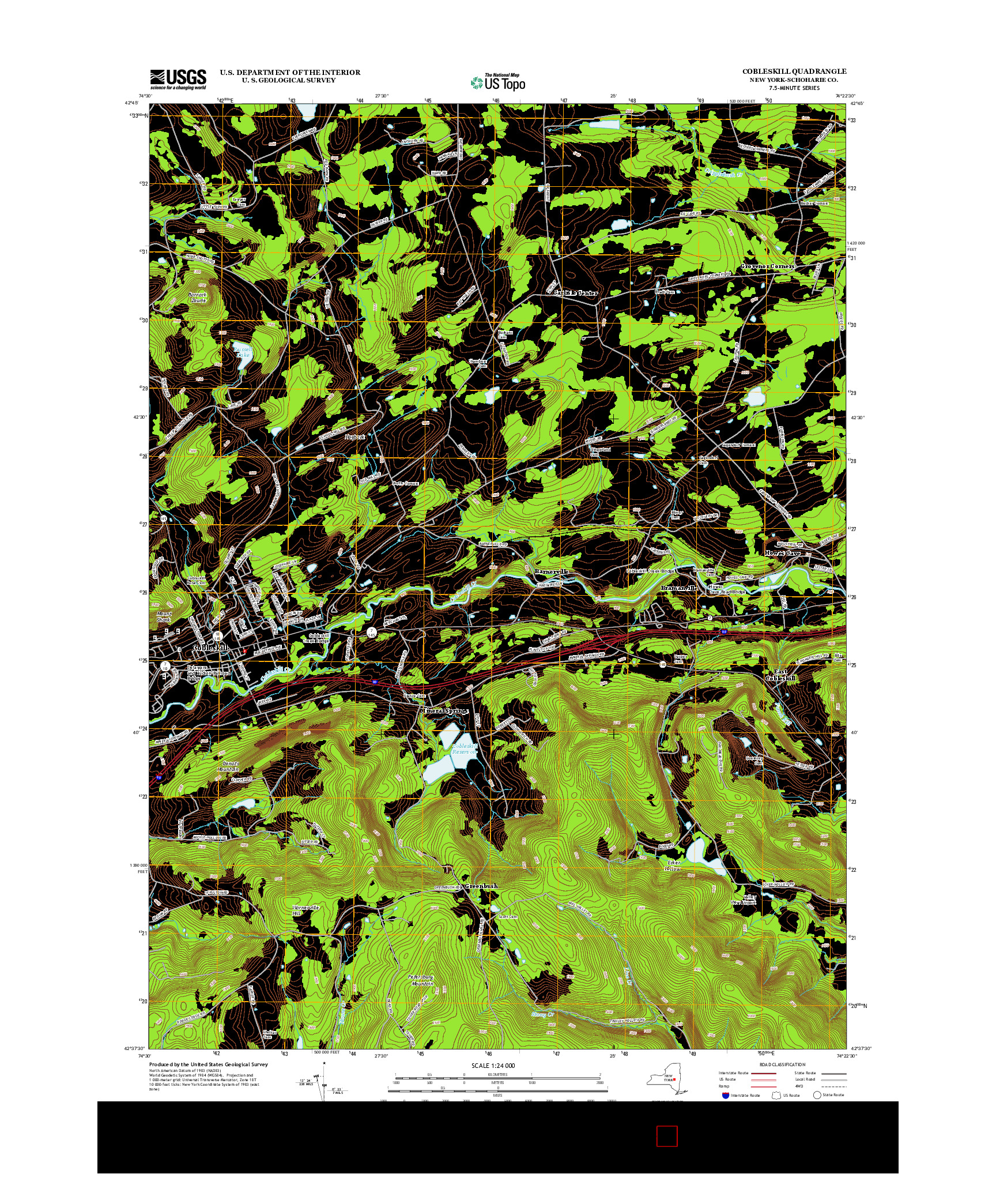 USGS US TOPO 7.5-MINUTE MAP FOR COBLESKILL, NY 2013