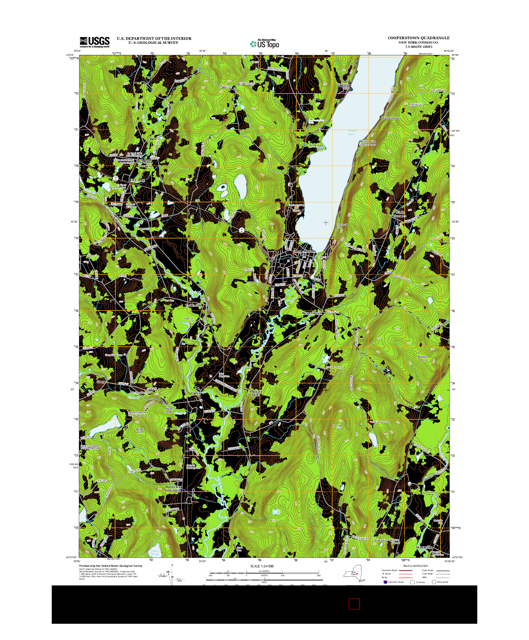 USGS US TOPO 7.5-MINUTE MAP FOR COOPERSTOWN, NY 2013