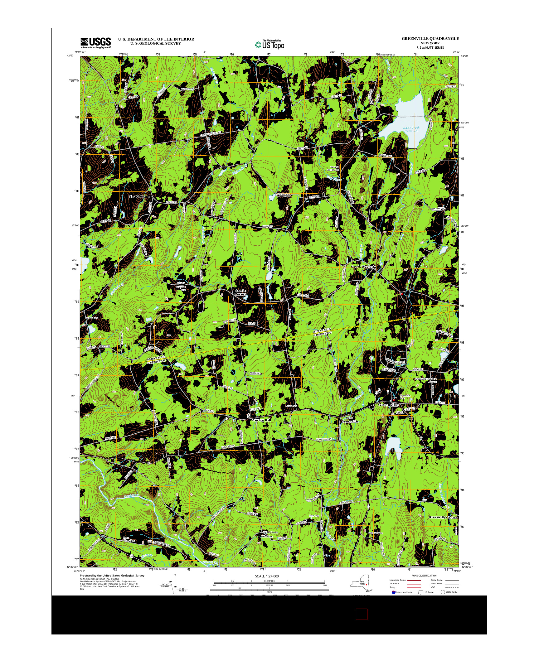 USGS US TOPO 7.5-MINUTE MAP FOR GREENVILLE, NY 2013