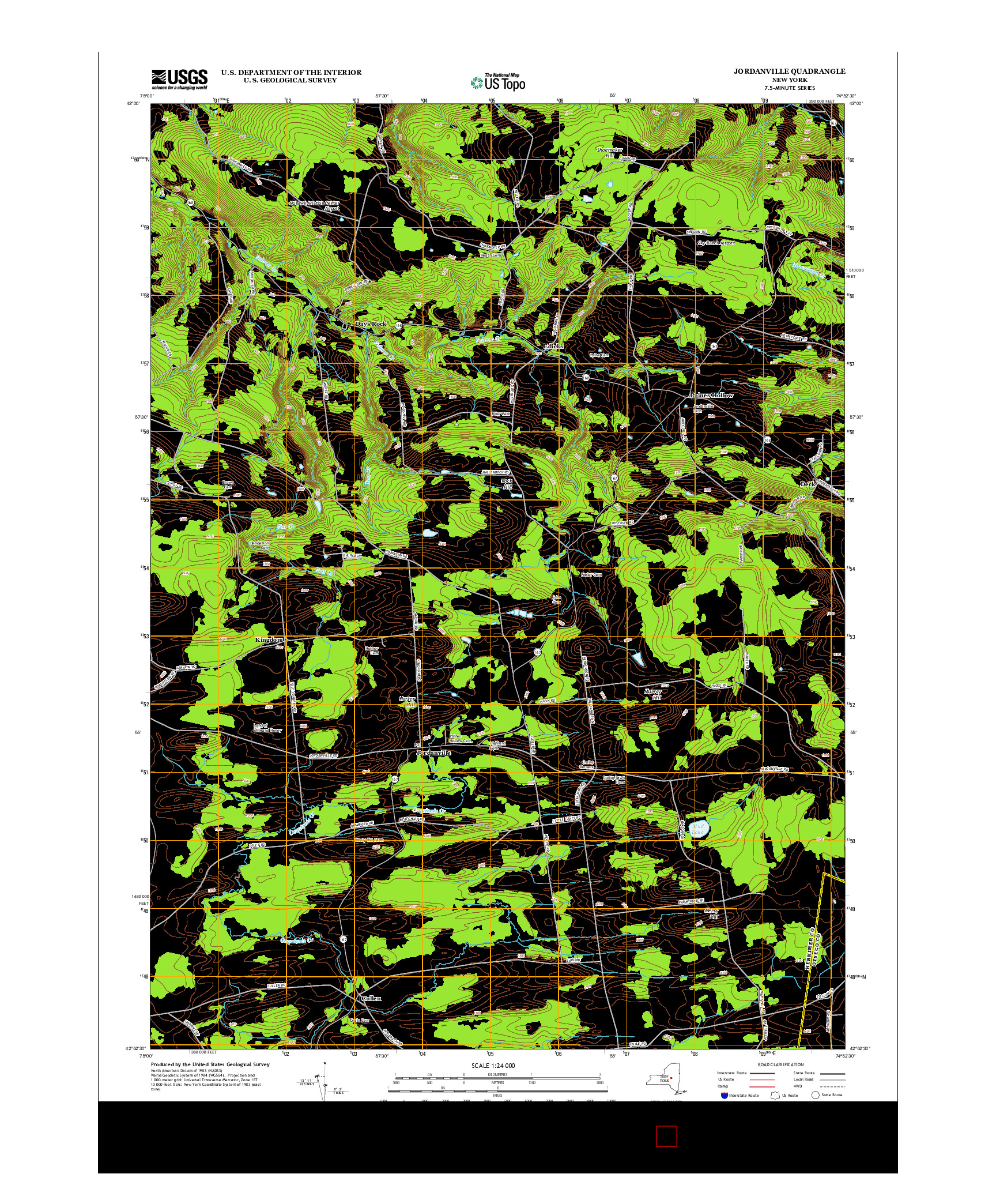 USGS US TOPO 7.5-MINUTE MAP FOR JORDANVILLE, NY 2013