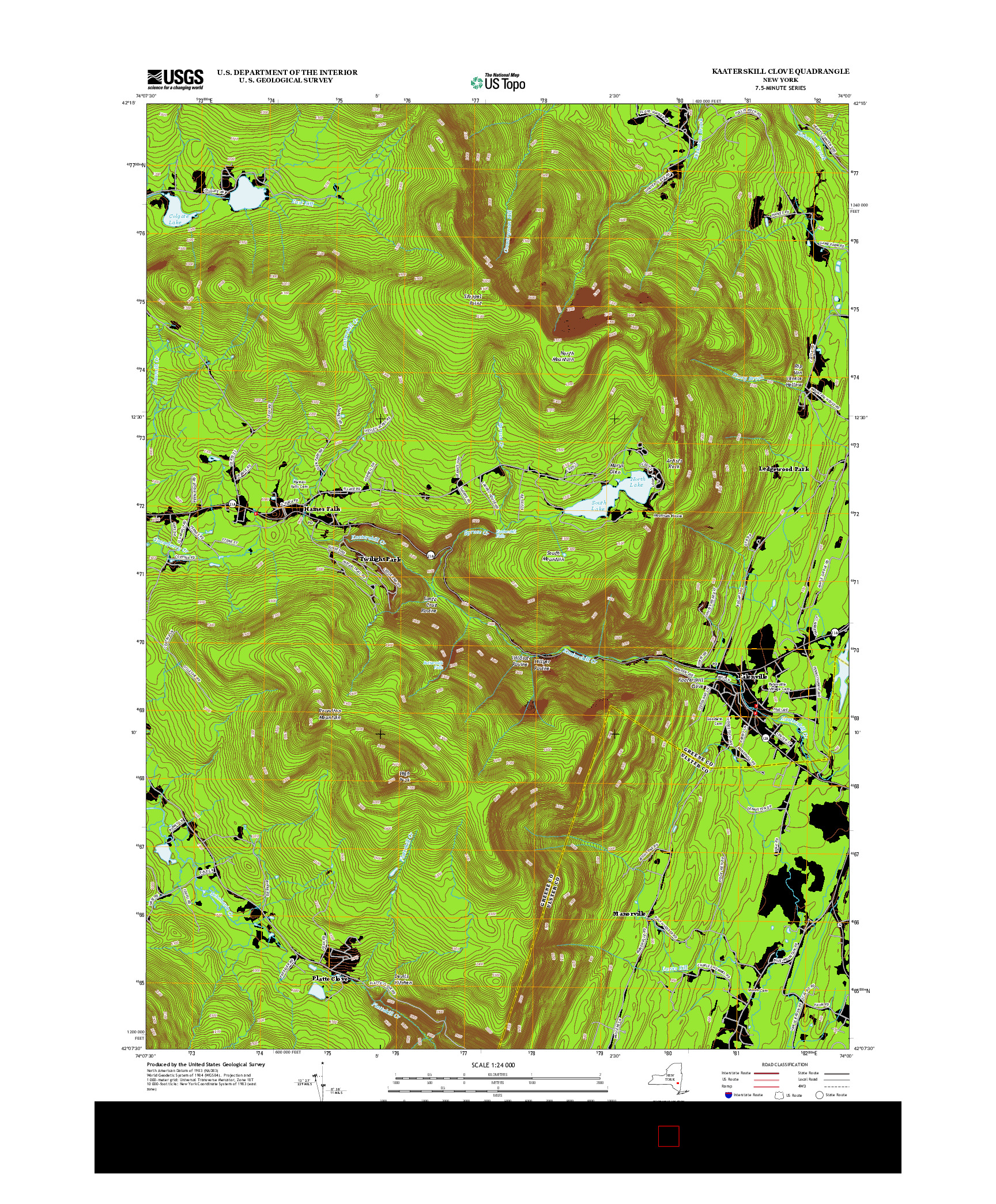 USGS US TOPO 7.5-MINUTE MAP FOR KAATERSKILL CLOVE, NY 2013