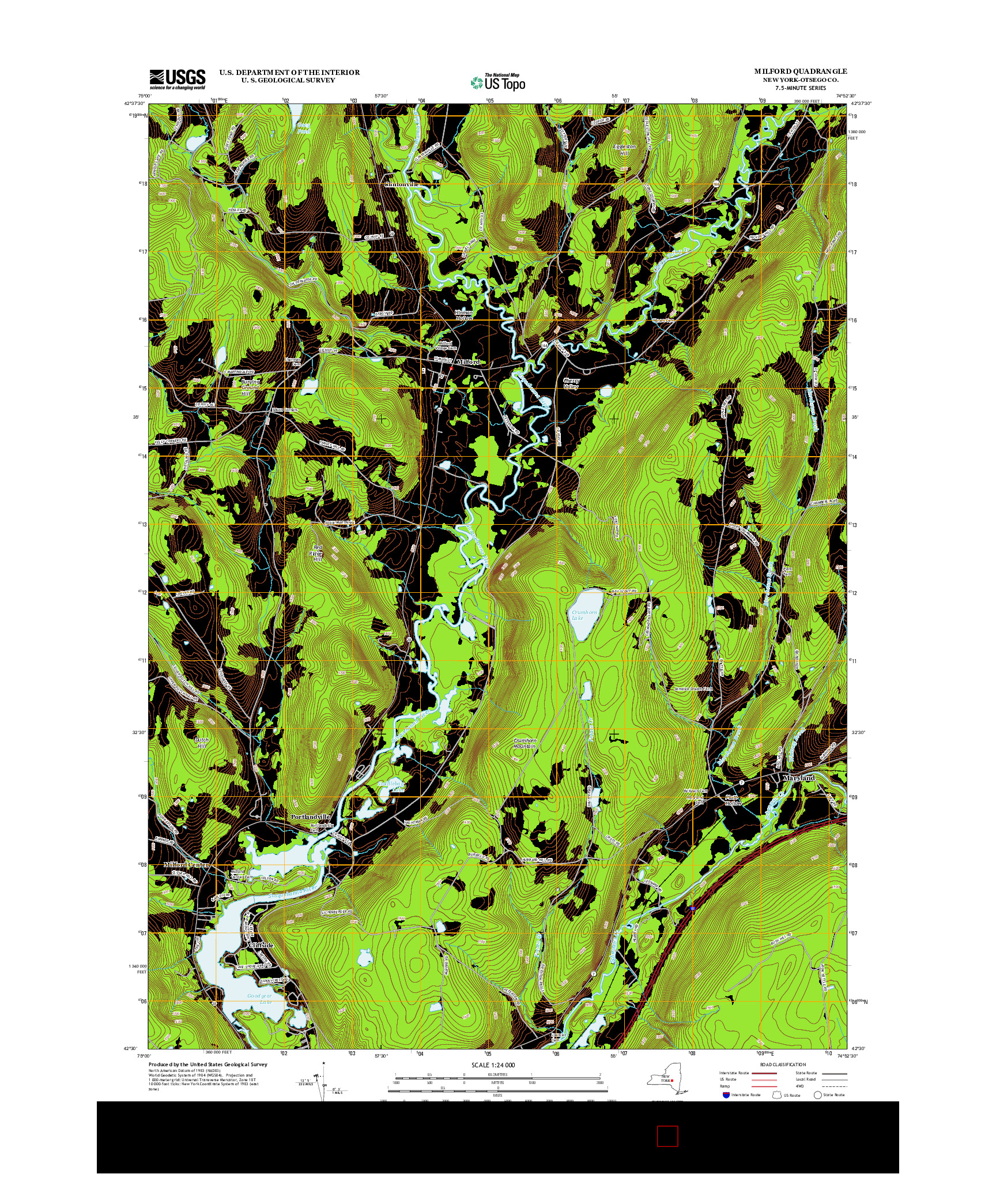 USGS US TOPO 7.5-MINUTE MAP FOR MILFORD, NY 2013