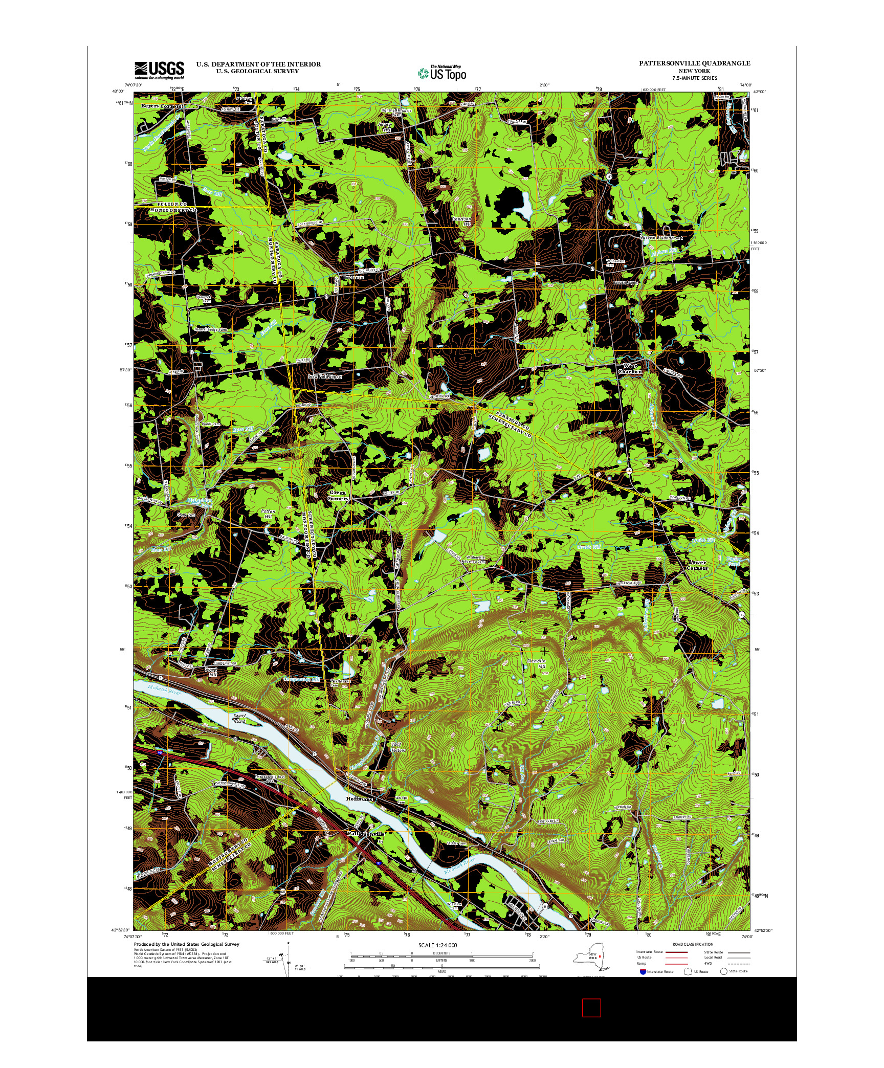 USGS US TOPO 7.5-MINUTE MAP FOR PATTERSONVILLE, NY 2013