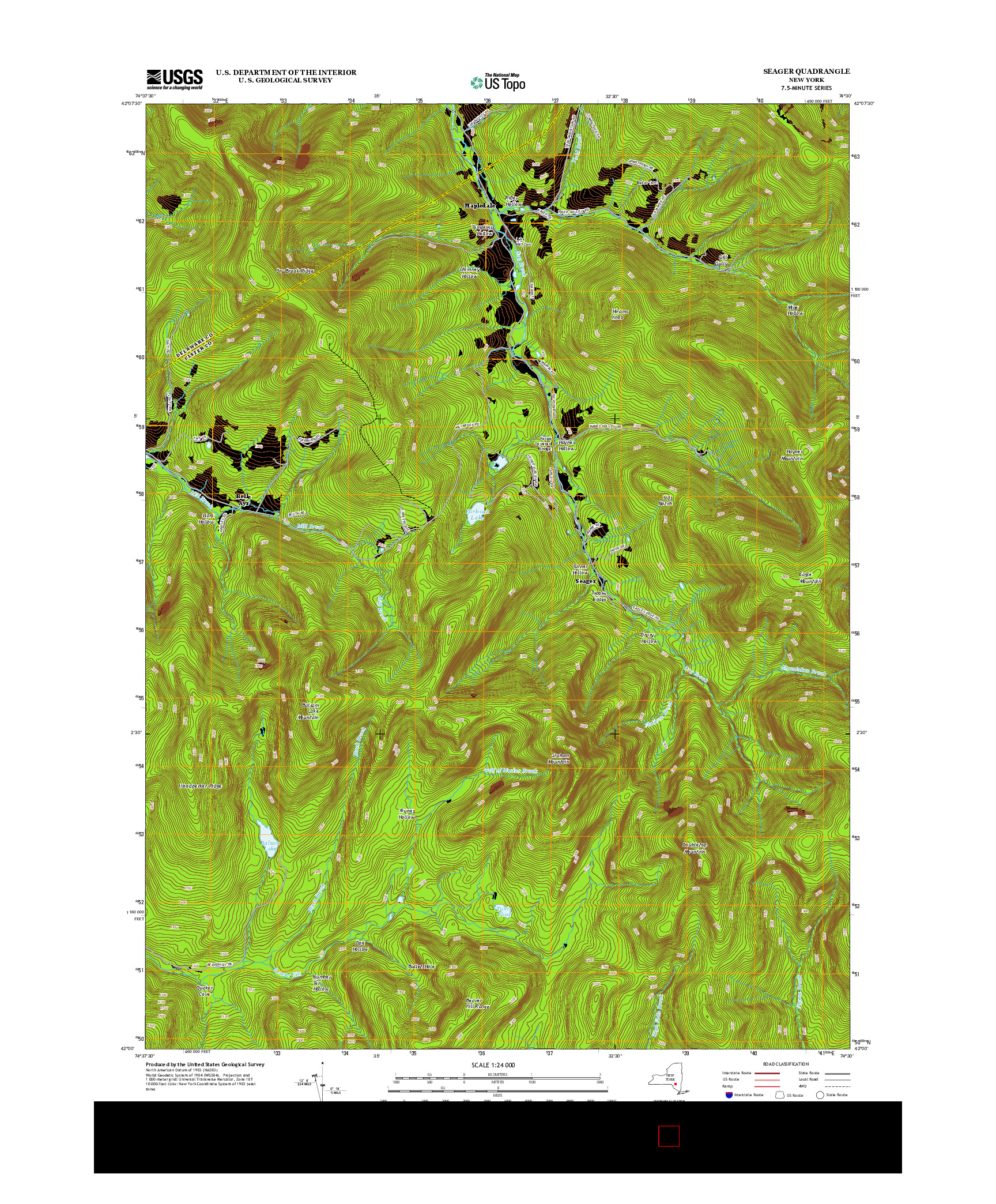 USGS US TOPO 7.5-MINUTE MAP FOR SEAGER, NY 2013