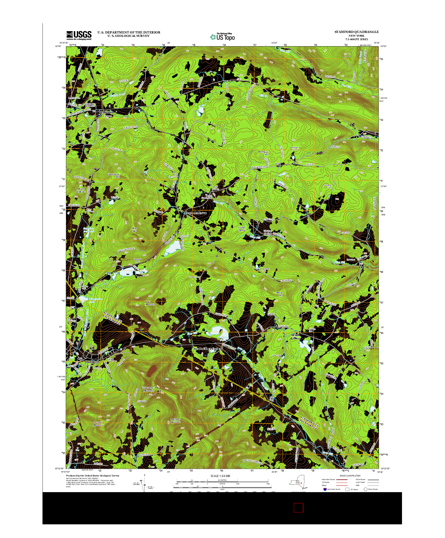USGS US TOPO 7.5-MINUTE MAP FOR STAMFORD, NY 2013