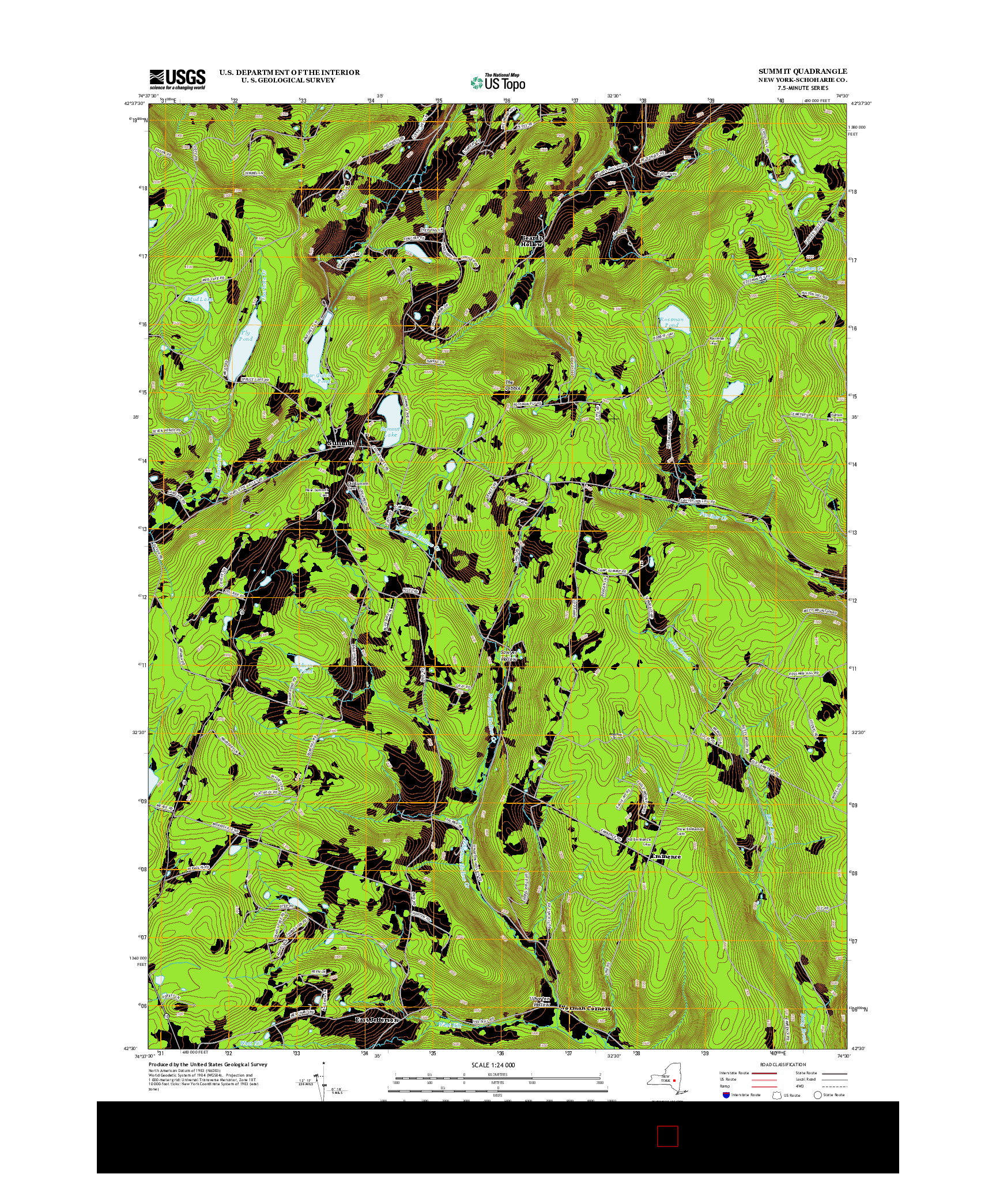 USGS US TOPO 7.5-MINUTE MAP FOR SUMMIT, NY 2013