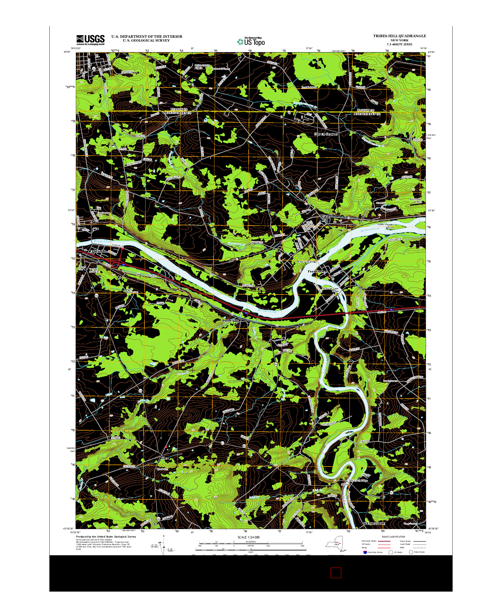 USGS US TOPO 7.5-MINUTE MAP FOR TRIBES HILL, NY 2013
