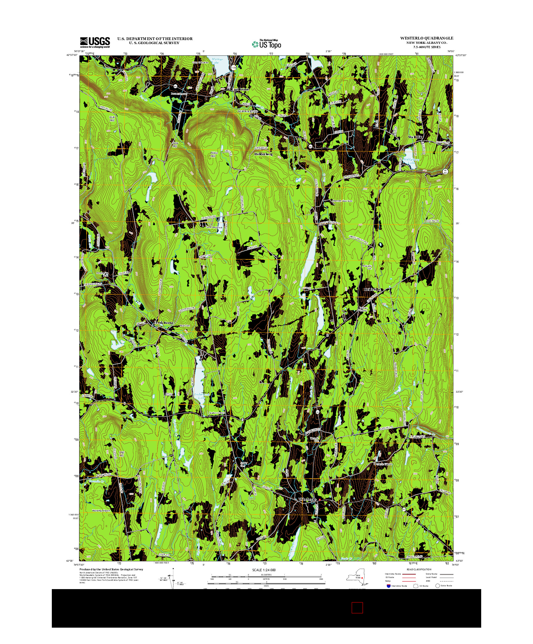 USGS US TOPO 7.5-MINUTE MAP FOR WESTERLO, NY 2013