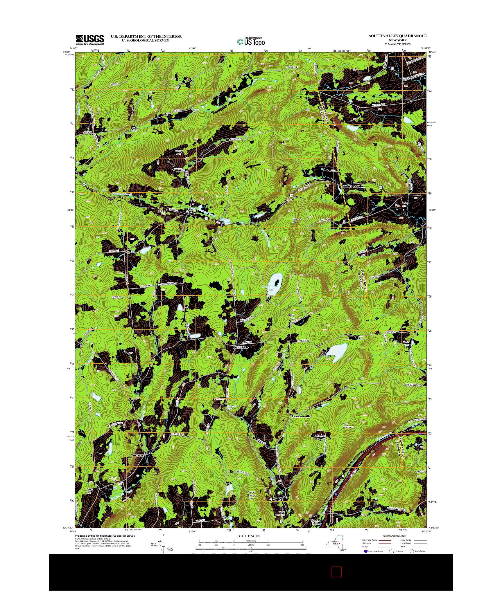 USGS US TOPO 7.5-MINUTE MAP FOR SOUTH VALLEY, NY 2013